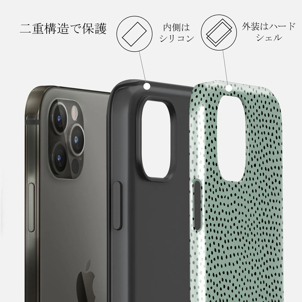 Mint Gelato - Dots iPhone 12 Pro Max ケース