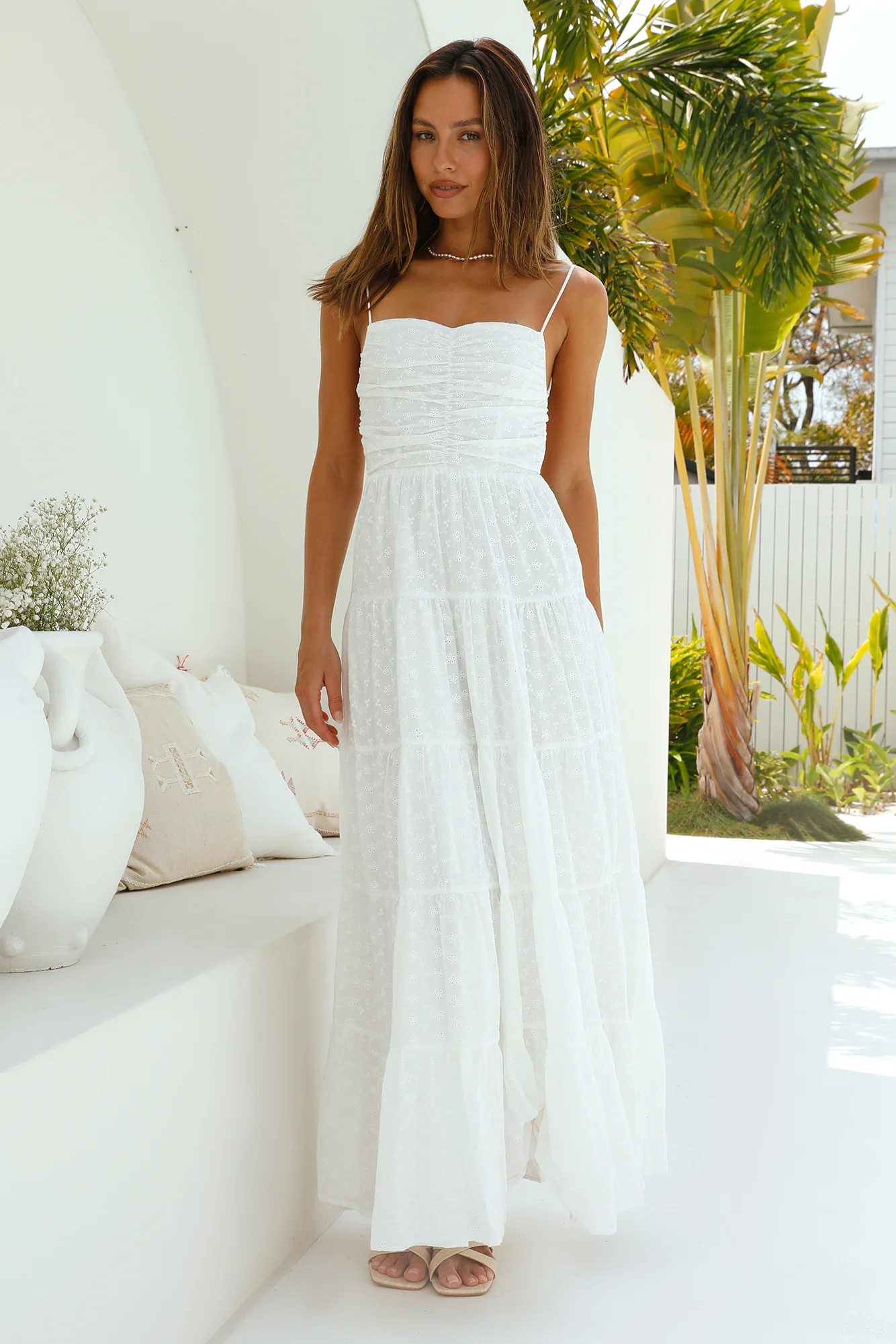 Heavenly Aura Maxi Dress White