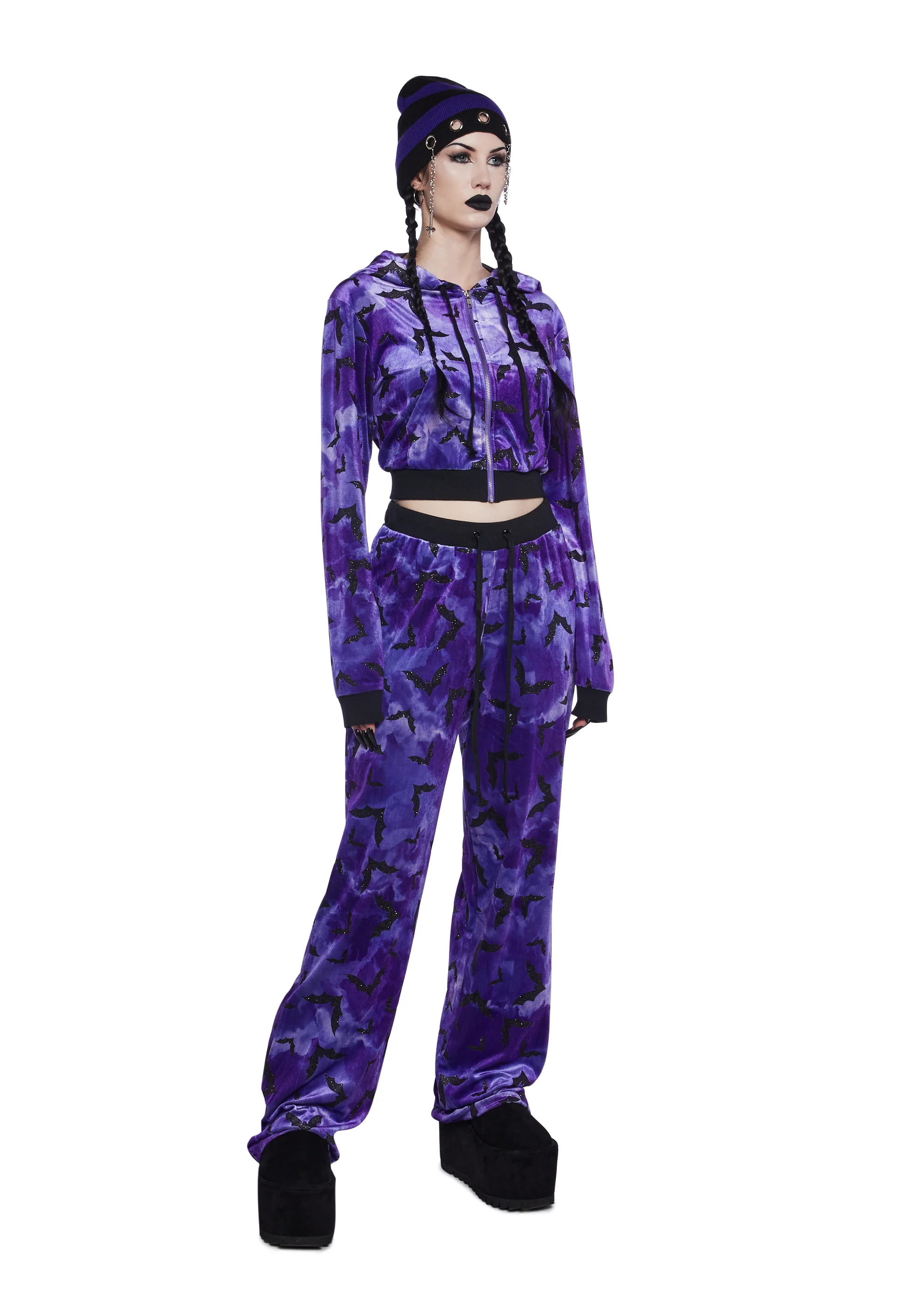 Bat Behavior Jogger Sweatpants - Purple