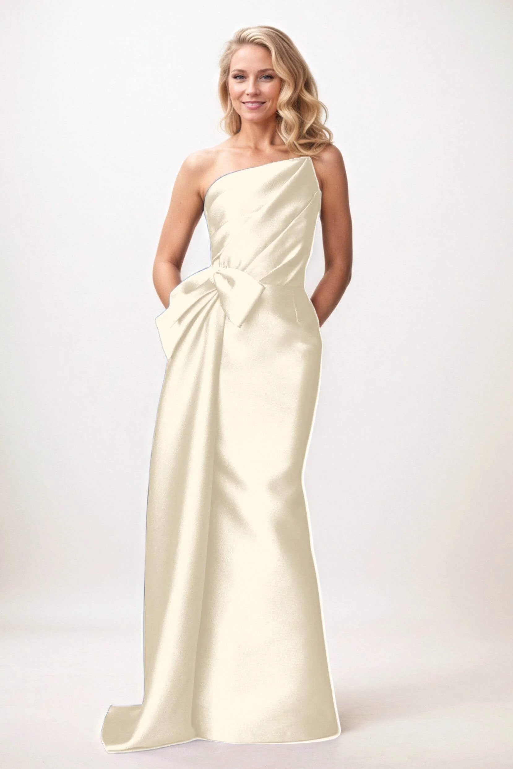Trumpet-Mermaid Maxi Satin Mother of the Bride Dresses CM0386