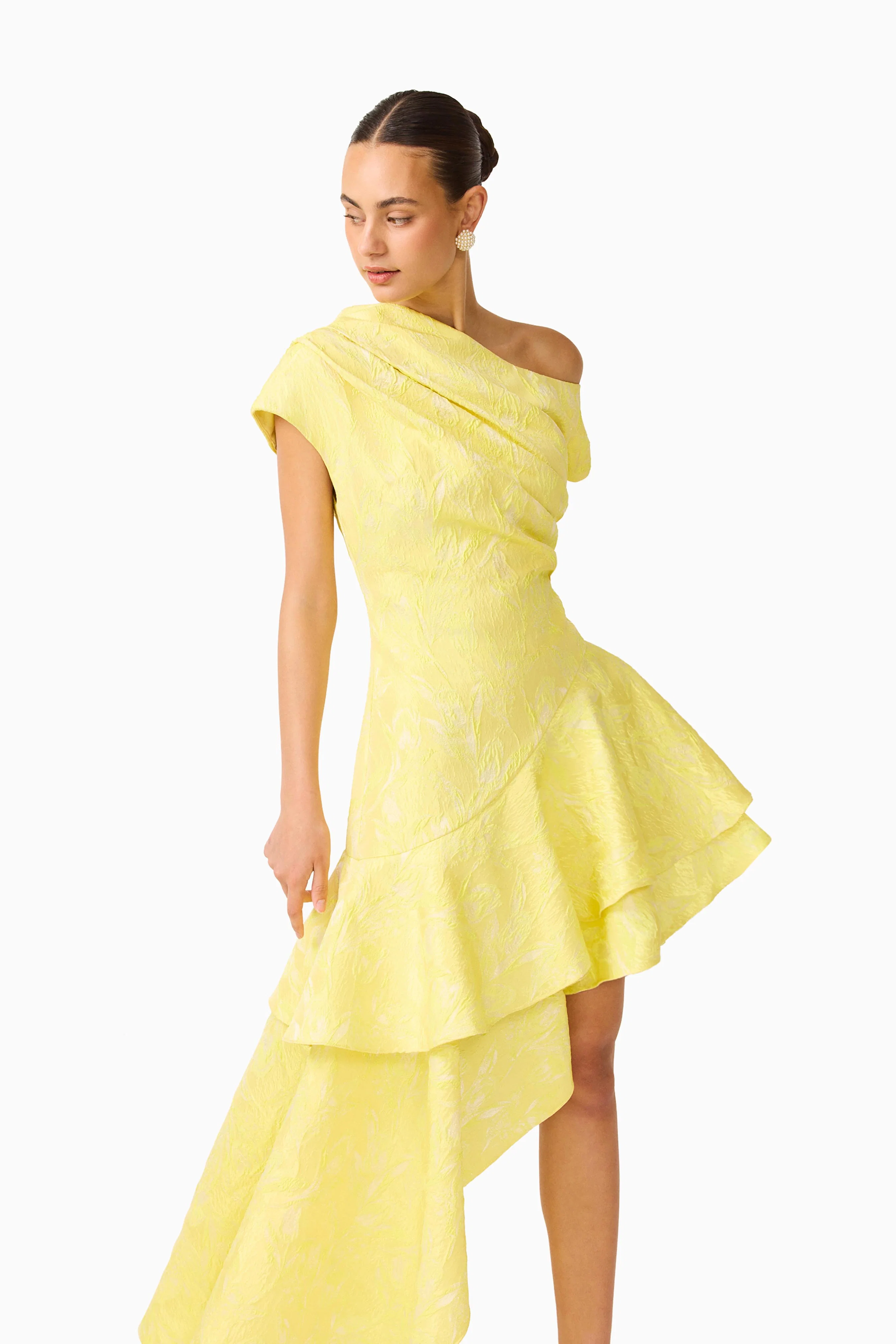 Luella Asymmetrical Gown in Yellow