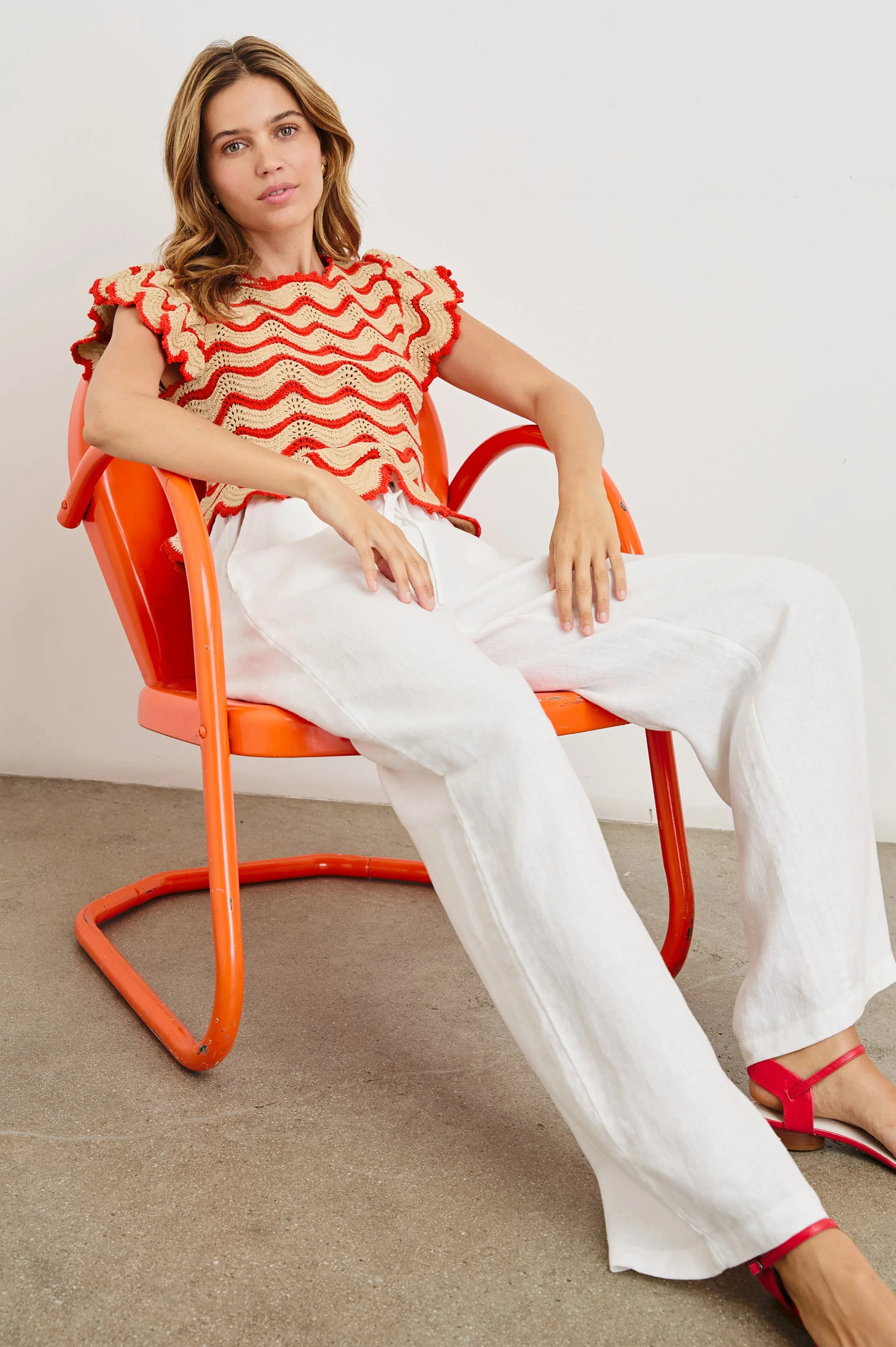 Coen Top - Cherry Oat Stripe