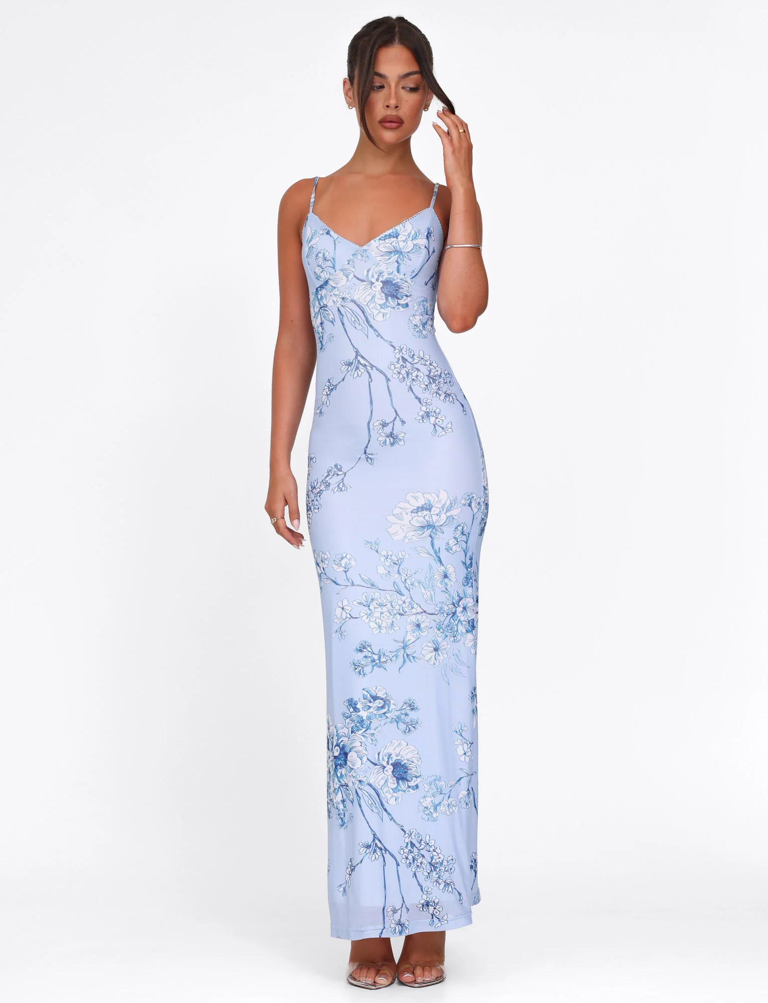 JULIANNA DRESS - BLUE : FLORAL : CERAMIC FLORAL