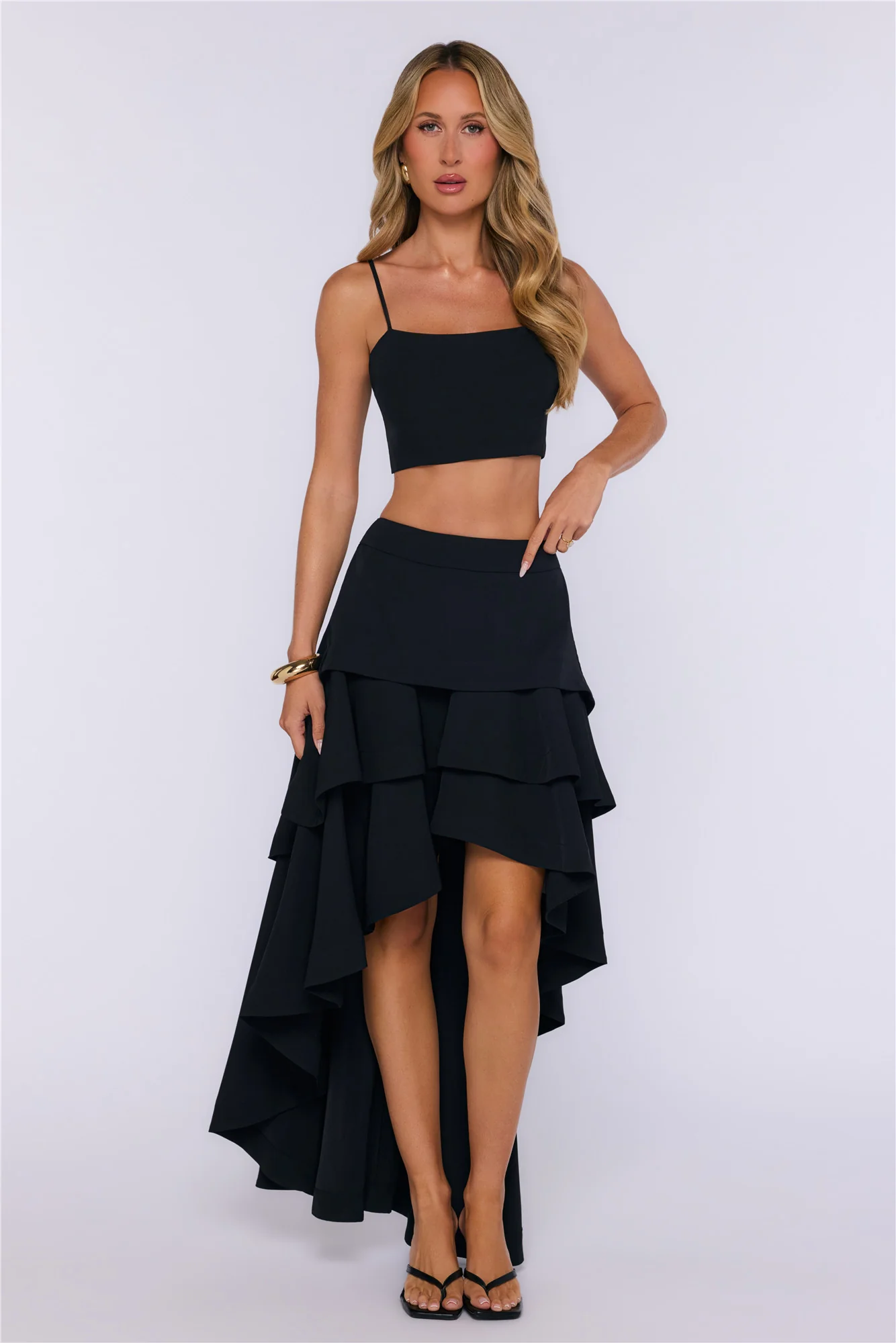 Rosy Love Maxi Skirt Black