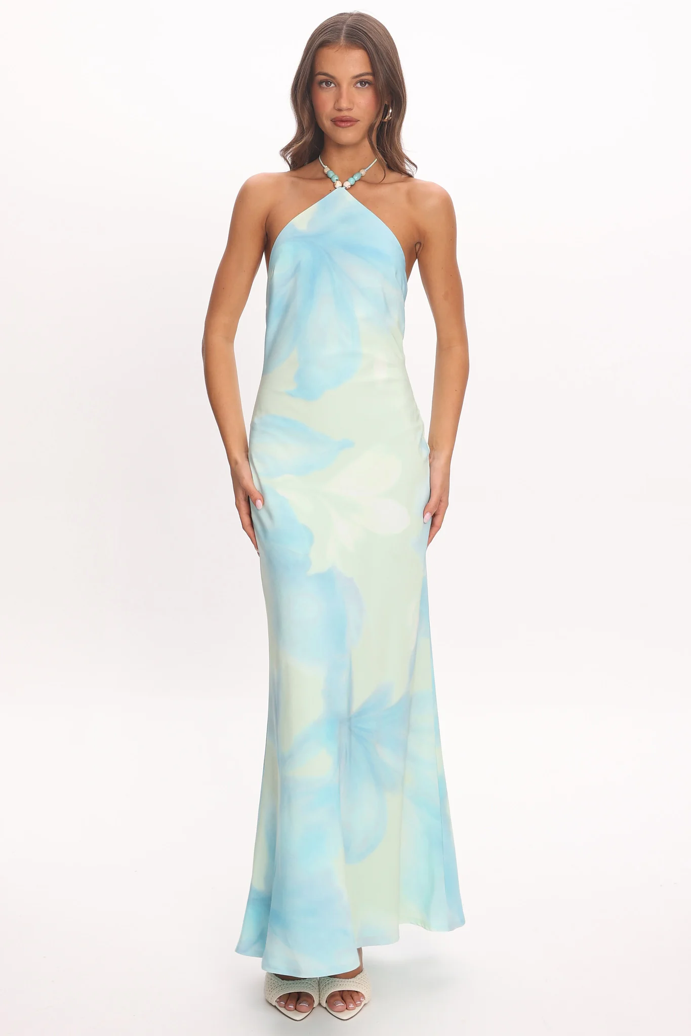 My Everything Bead Halter Maxi Dress Mint