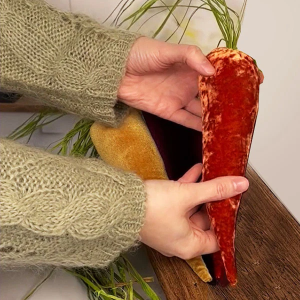 Large Velvet Carrots, Set of 3