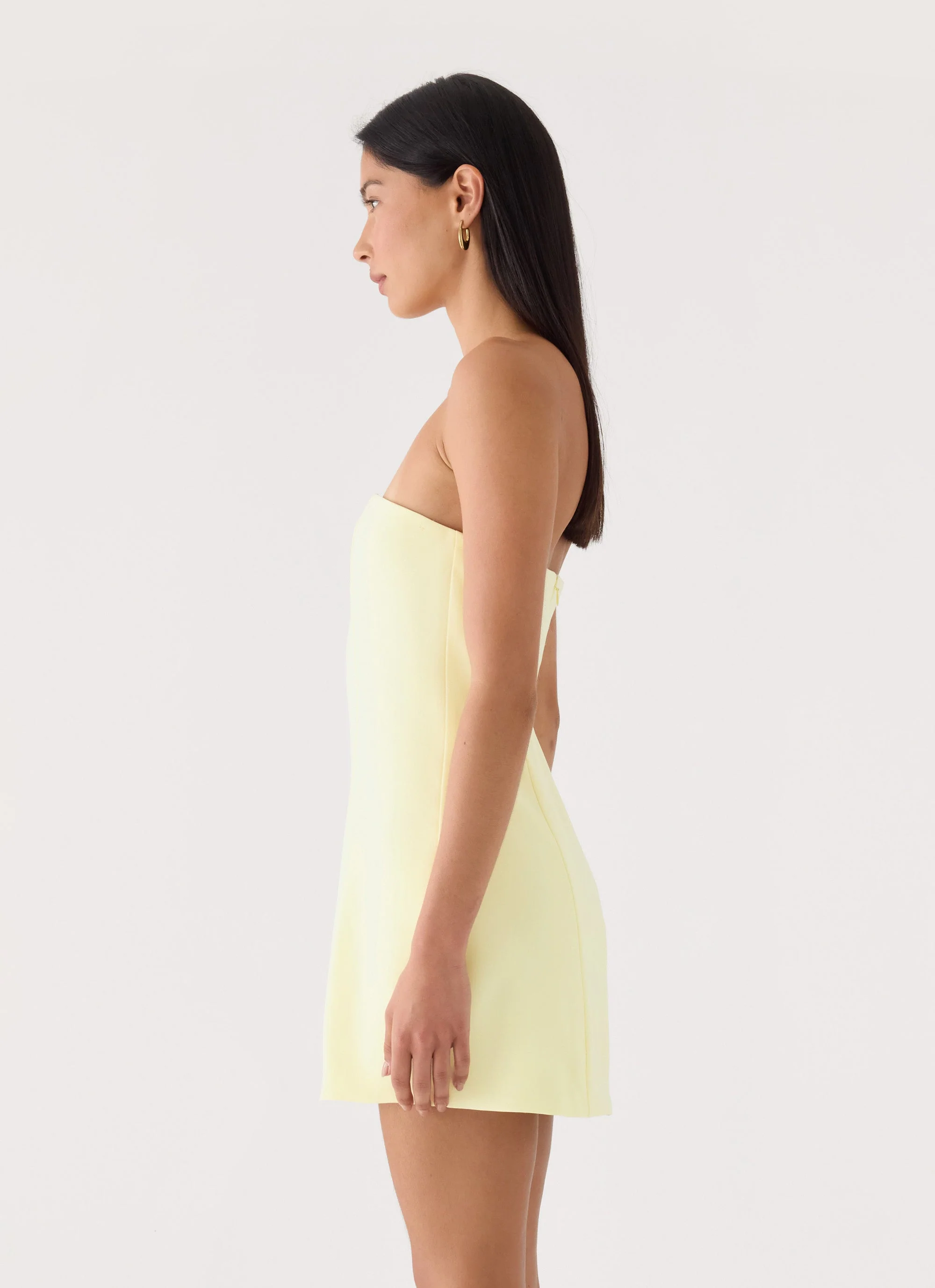 Marta Strapless Mini Dress - Yellow - luluinthesky