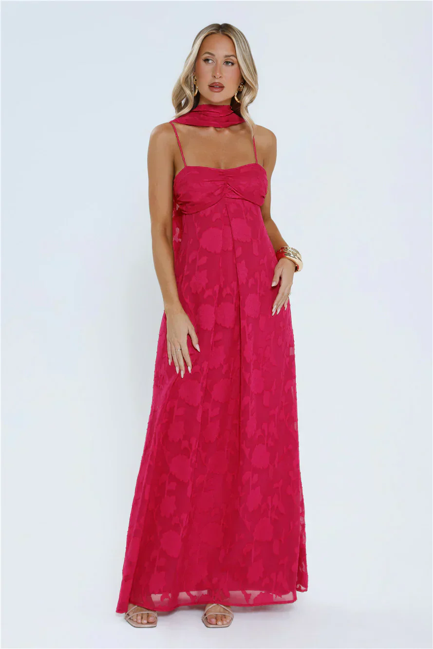 Flirt With Fire Maxi Dress Pink - luluinthesky
