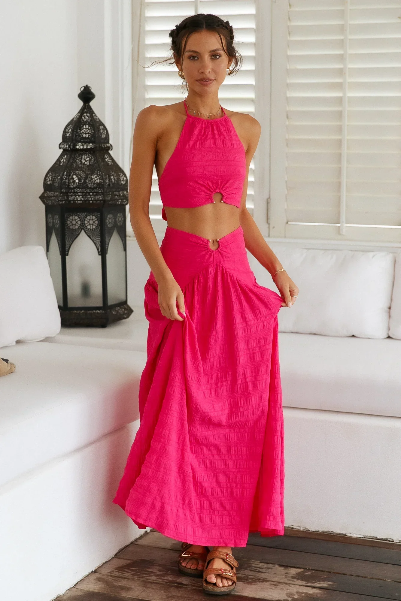 Lemon Tree Maxi Skirt Pink