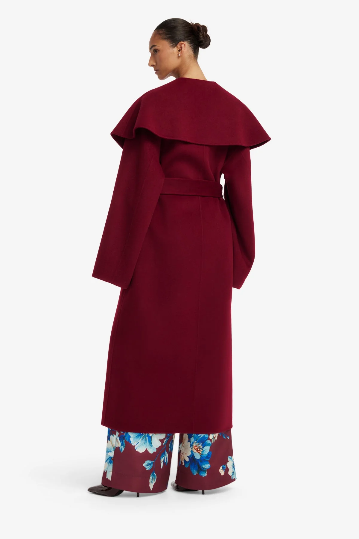 Joan Embroidered Wool Coat - Cosmos Print