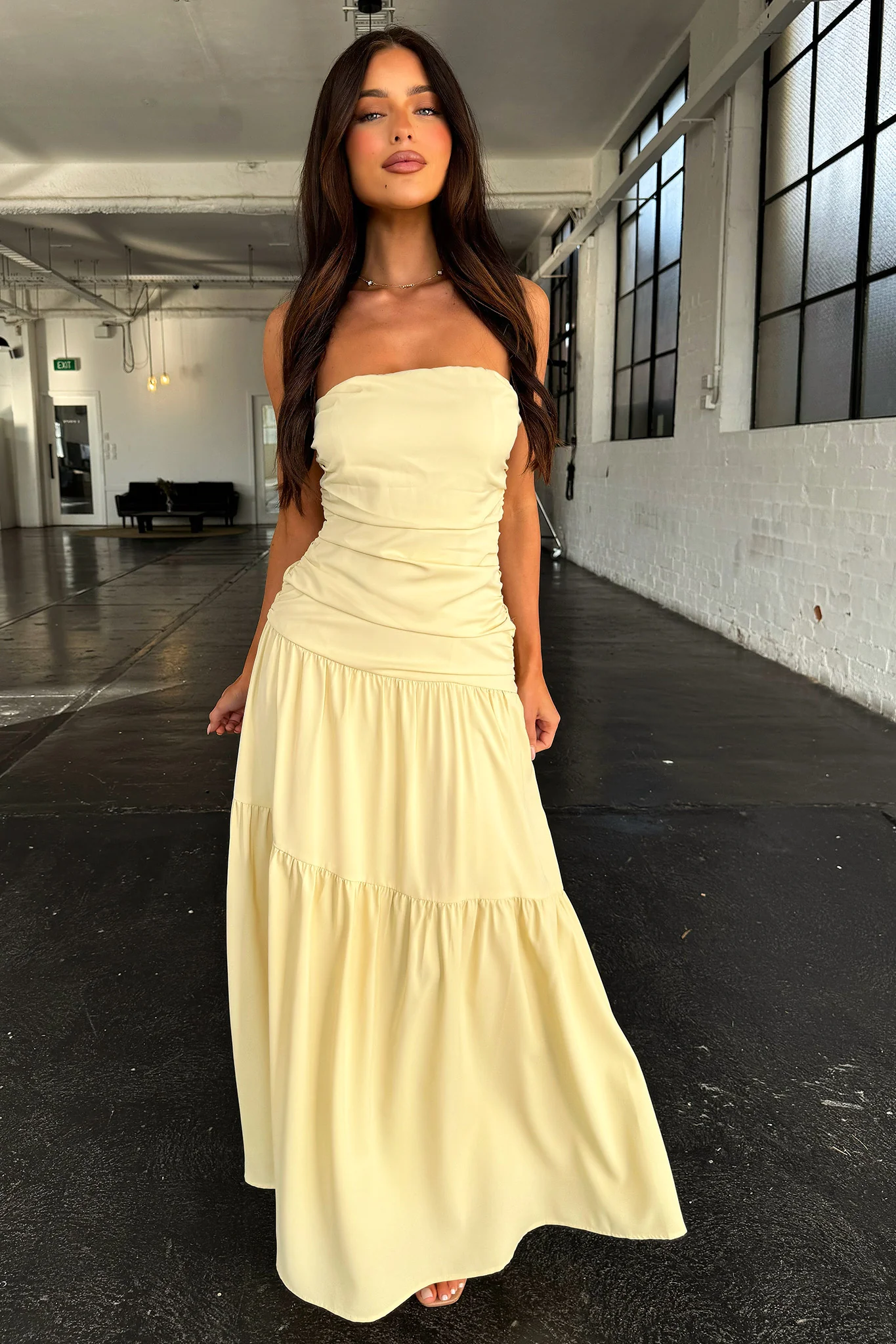 Charlotte Strapless Maxi Dress - Yellow - luluinthesky
