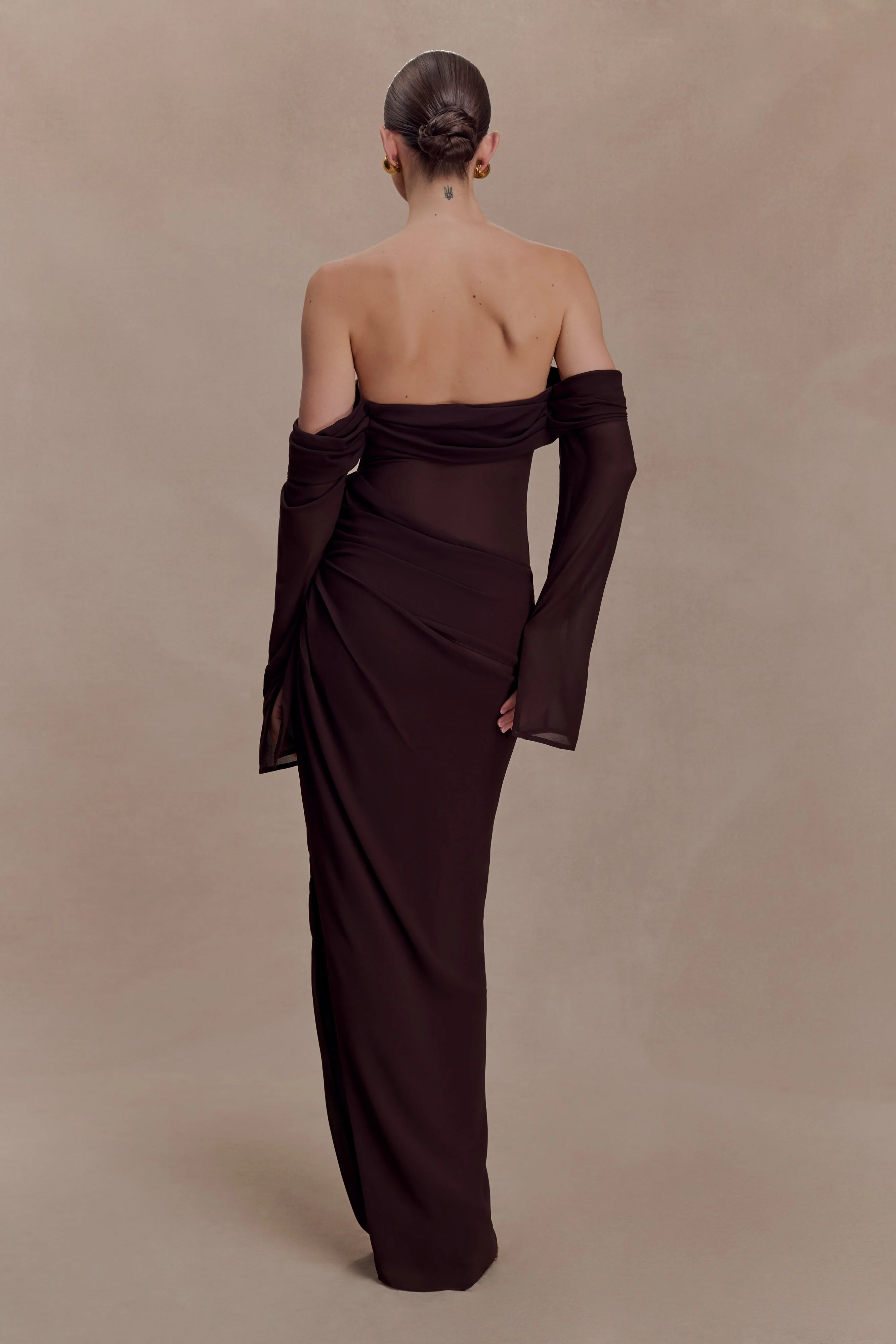 Kirsten-Off-Shoulder-Chiffon-Maxi-Dress-Cacao-Brown