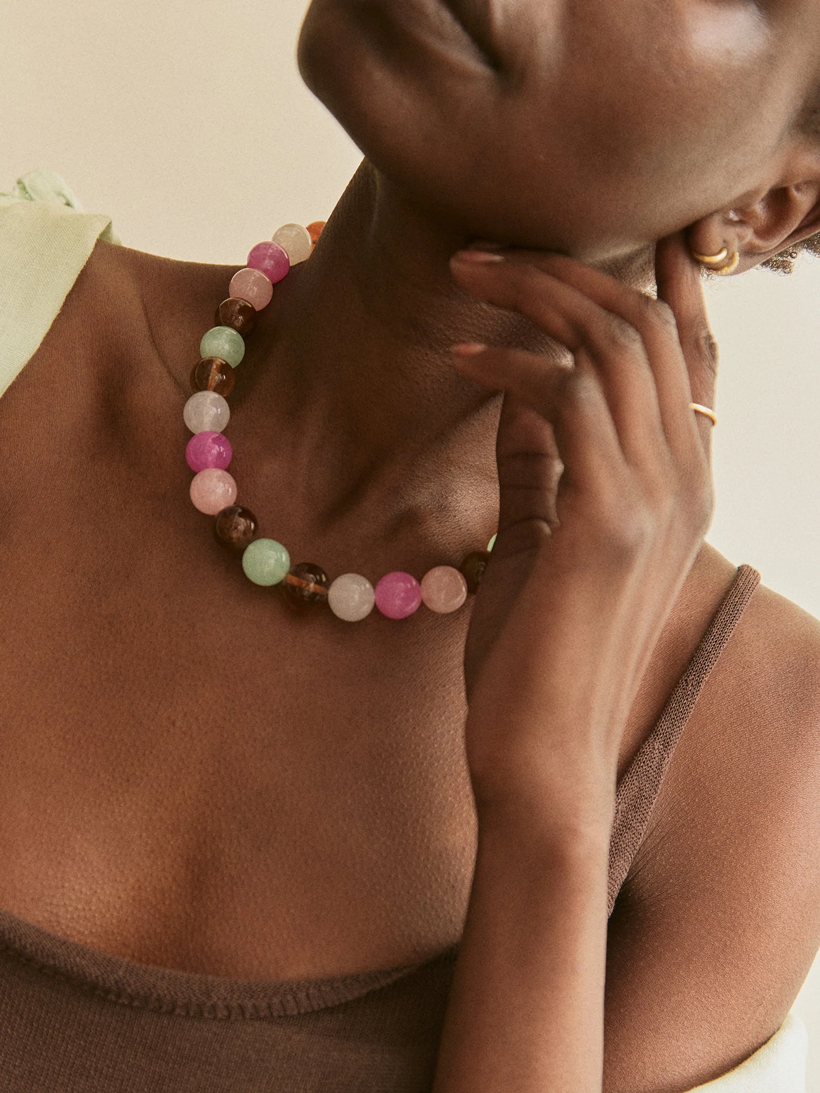 Mini Jane Beaded Necklace - Pink Multi Bead
