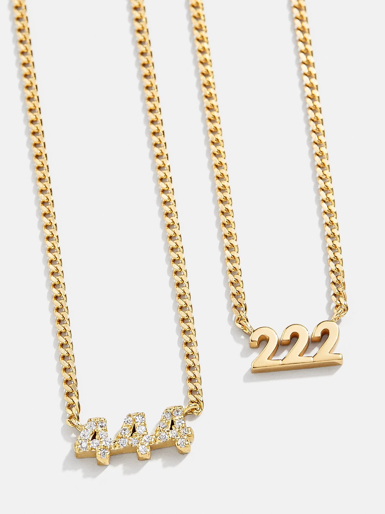 14K Gold Angel Number Custom Nameplate Necklace - Gold