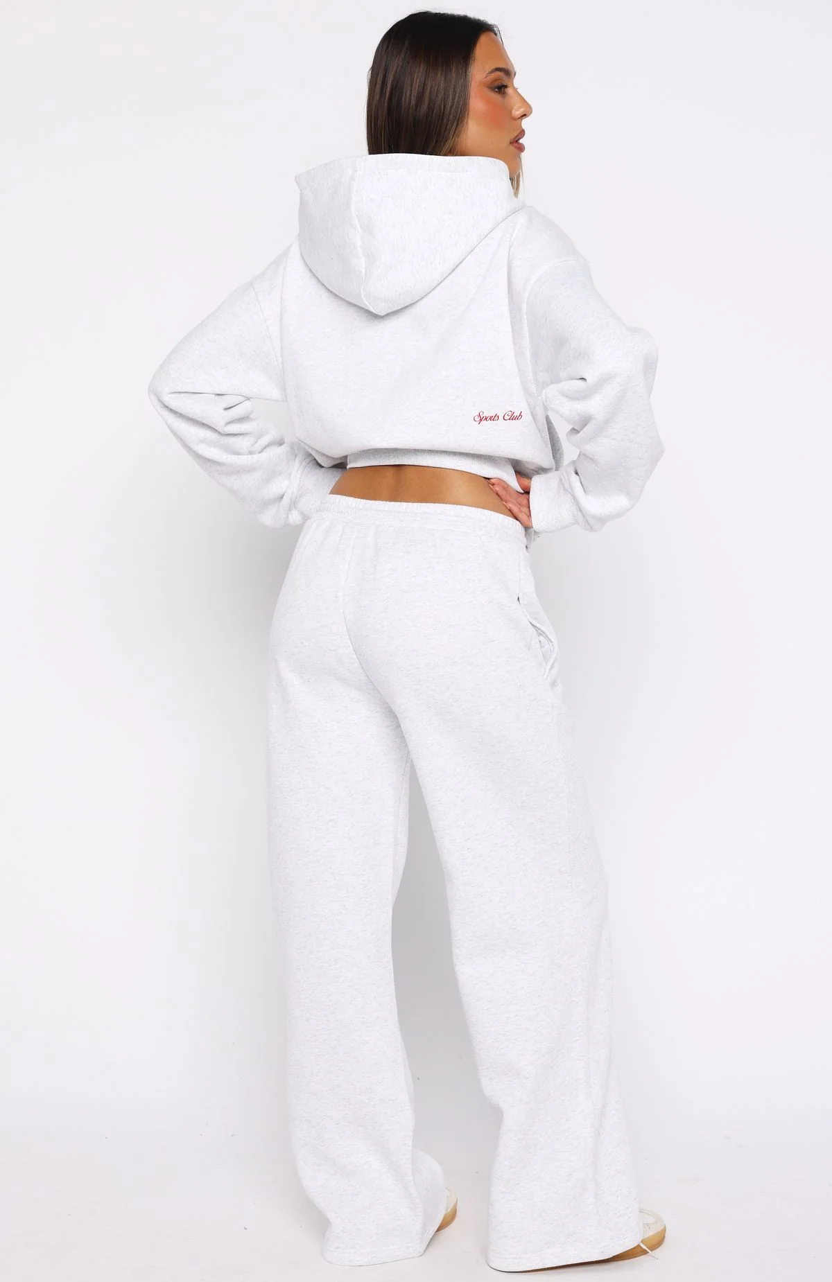 Club 14 Allie Wide Leg Sweatpants Grey Marle