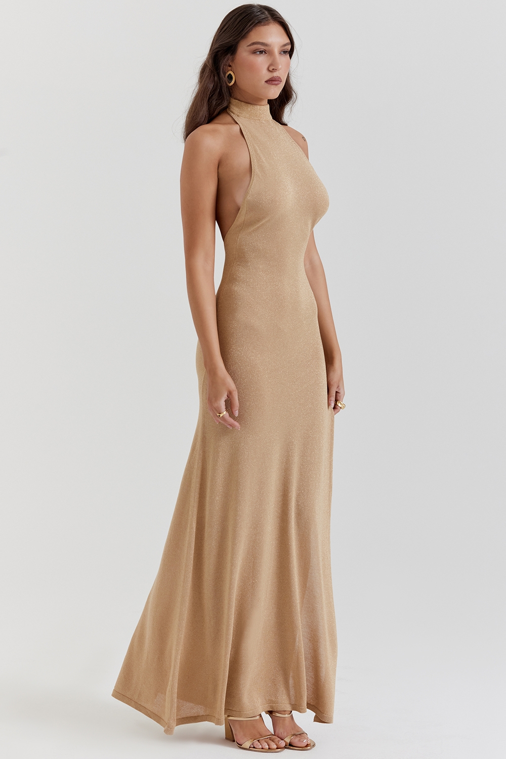 Gold Knit Maxi Dress