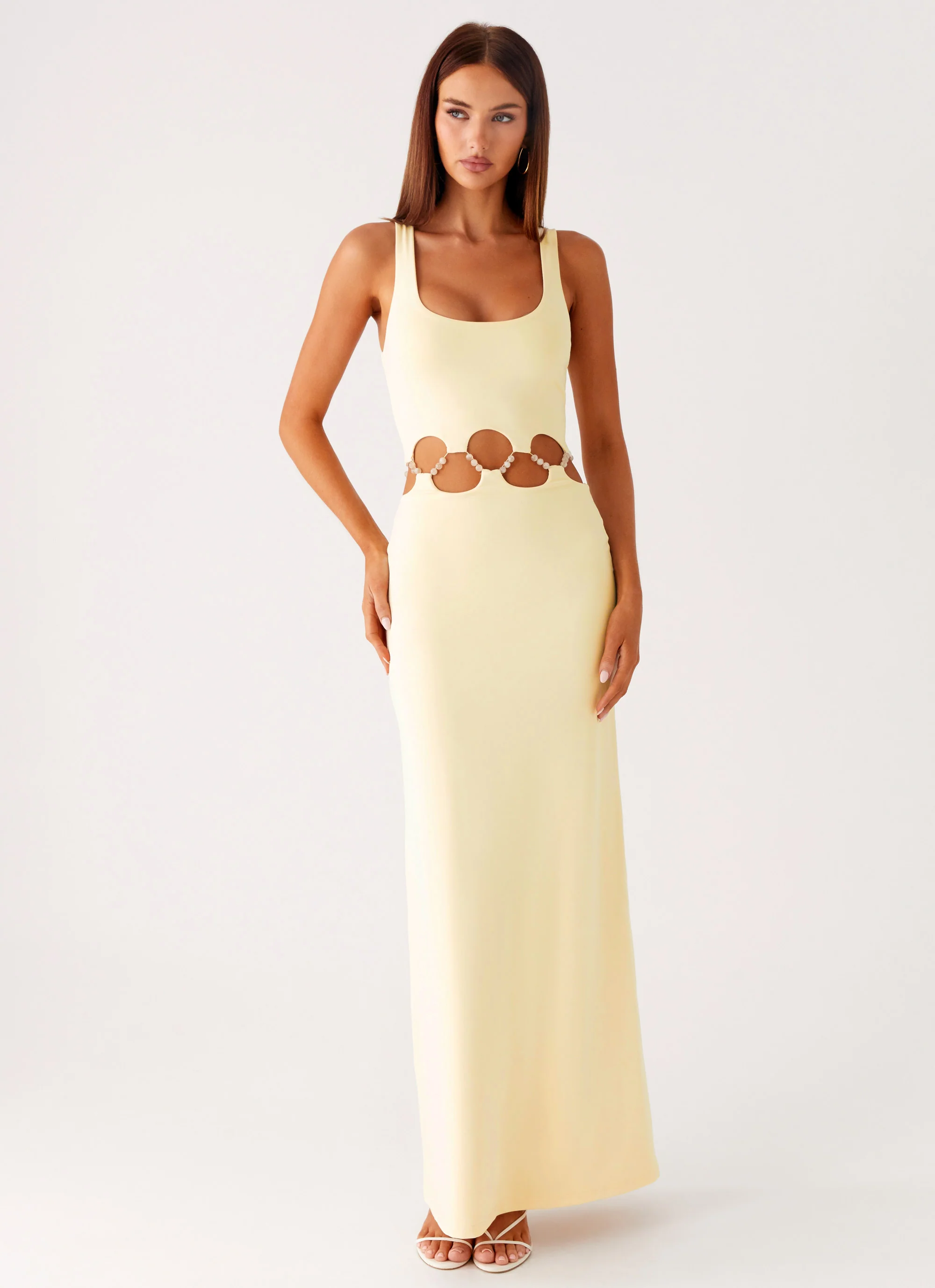 Dreamboat Beaded Maxi Dress - Yellow - luluinthesky