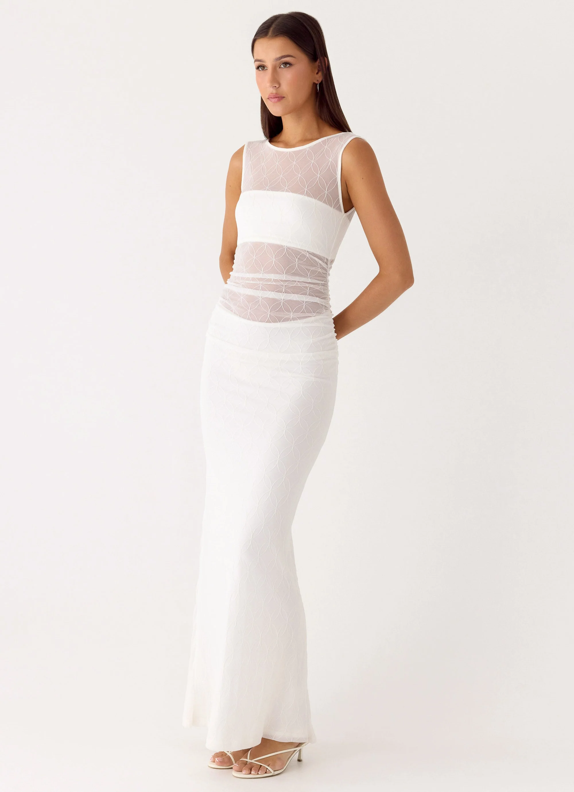 Sabre Maxi Dress - White - luluinthesky