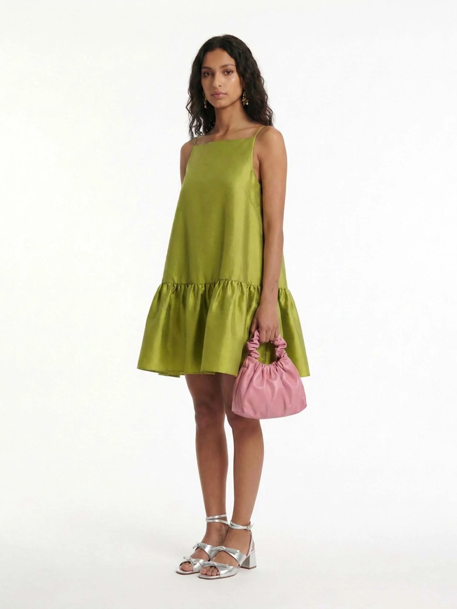 Lime Tiered Mini Dress