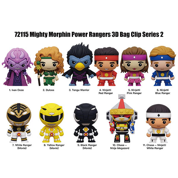 3D Mighty Morphin' Power Rangers Foam Bag Clip Series 2 (1pc)