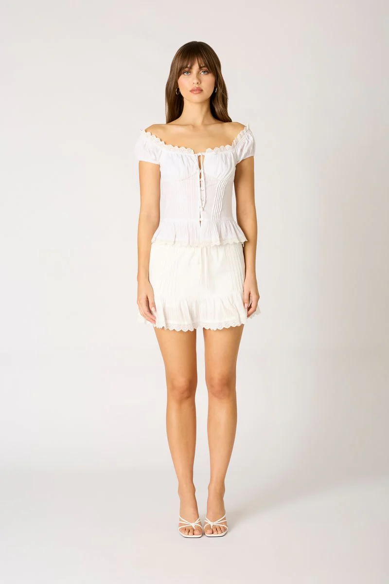 Lace Trim Mini Skirt