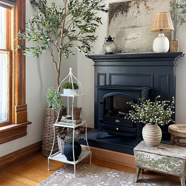 43 Inch Distressed 3 Tiered Shelving Unit