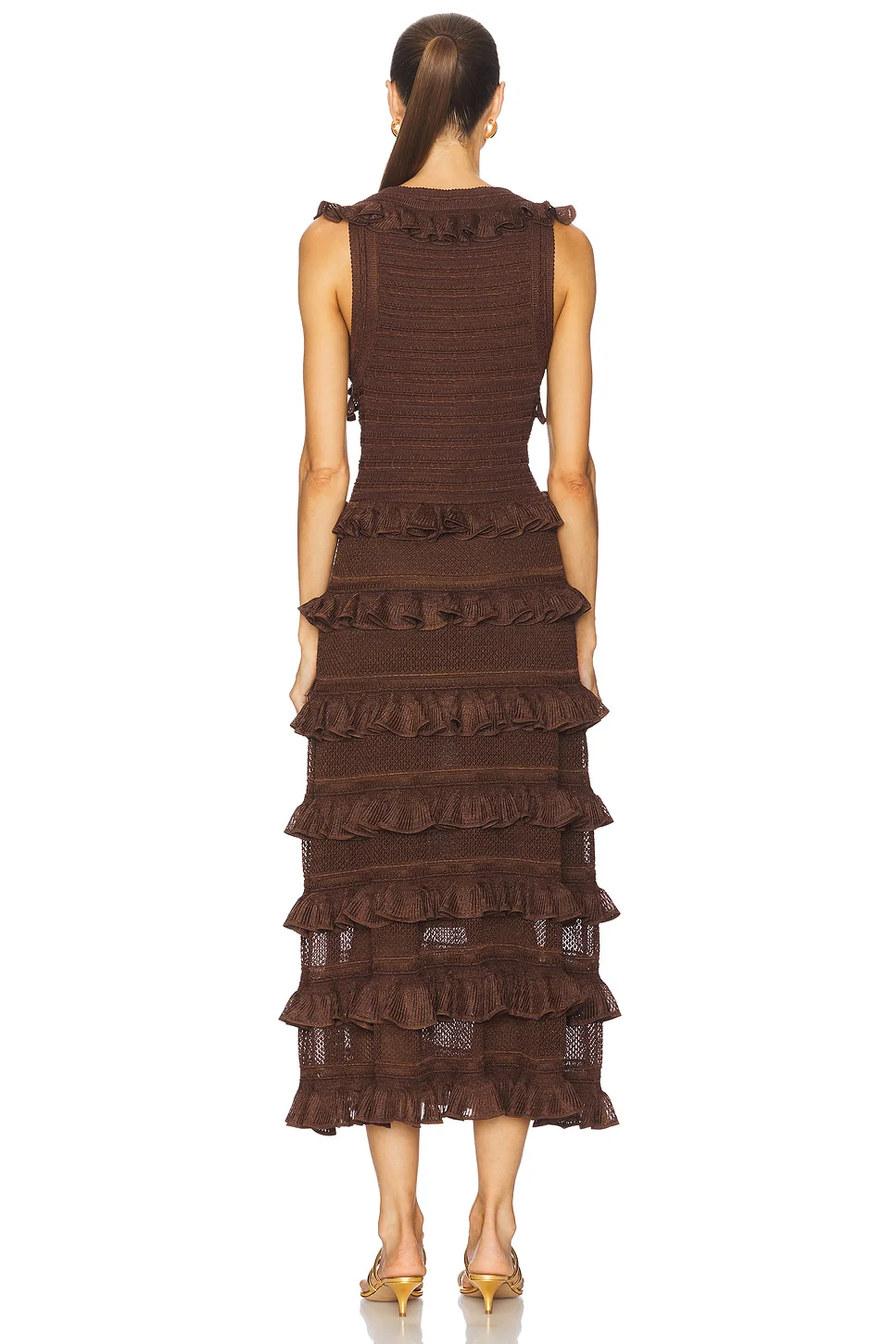 Lace Frill Midi Dress