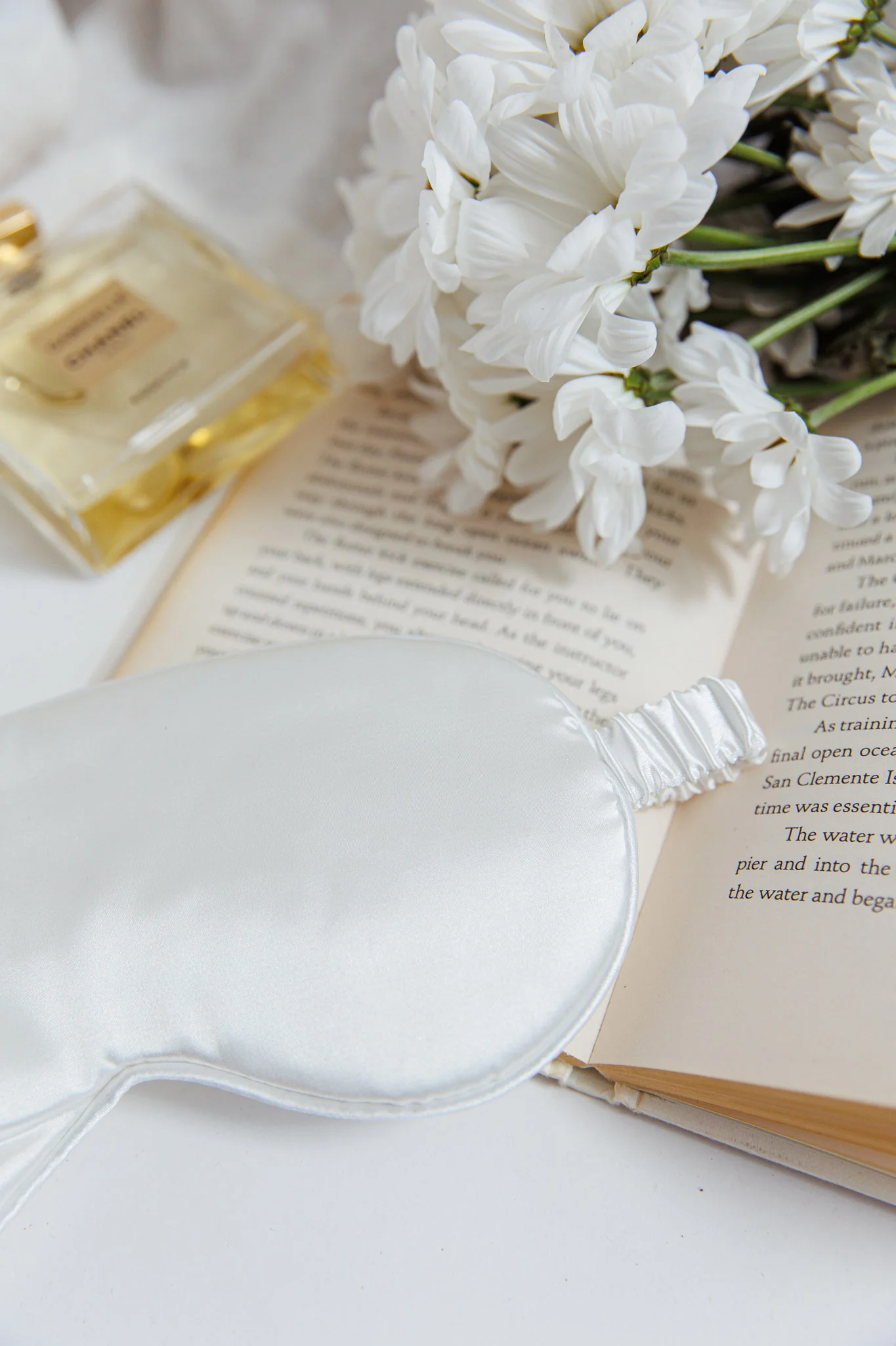 Sweet Dreams Satin Eye Mask White