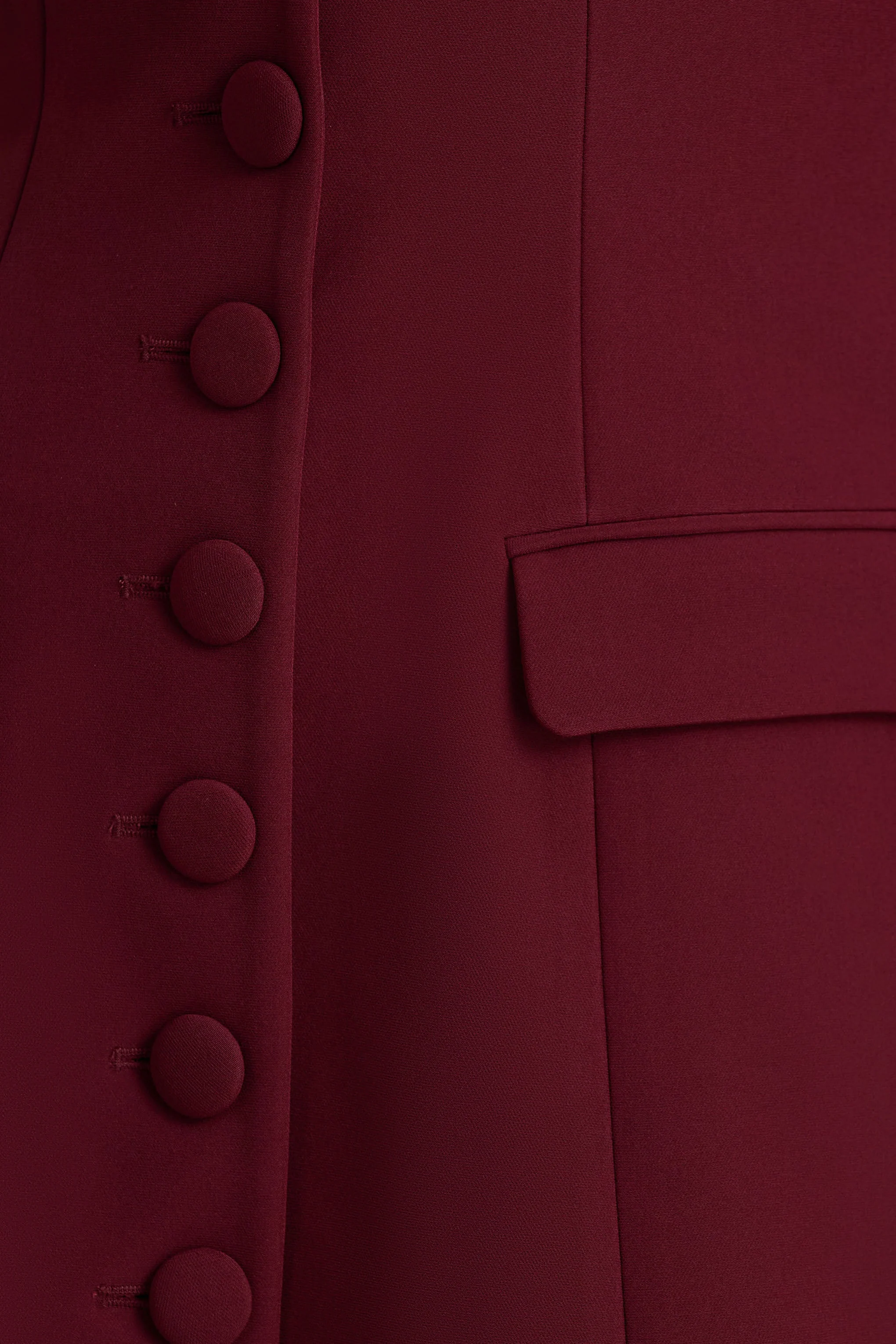 Carmen | Burgundy Sweetheart-Neck Tailored Mini Dress