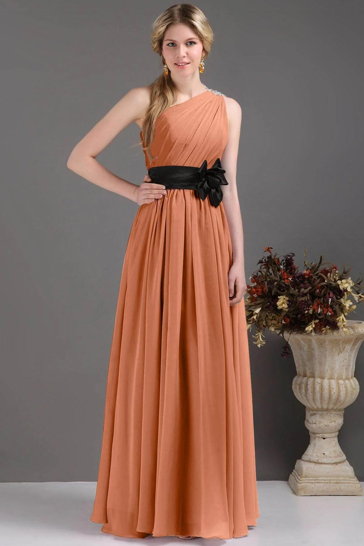 Sheath-Column Floor Length Bridesmaids Dress COSF14001
