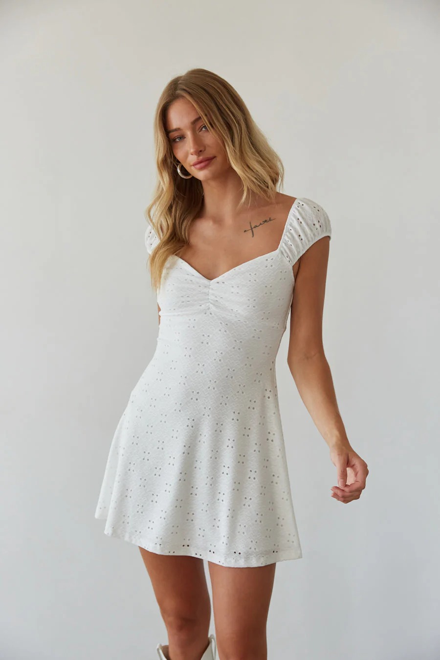 Aspen Eyelet Mini Dress - luluinthesky
