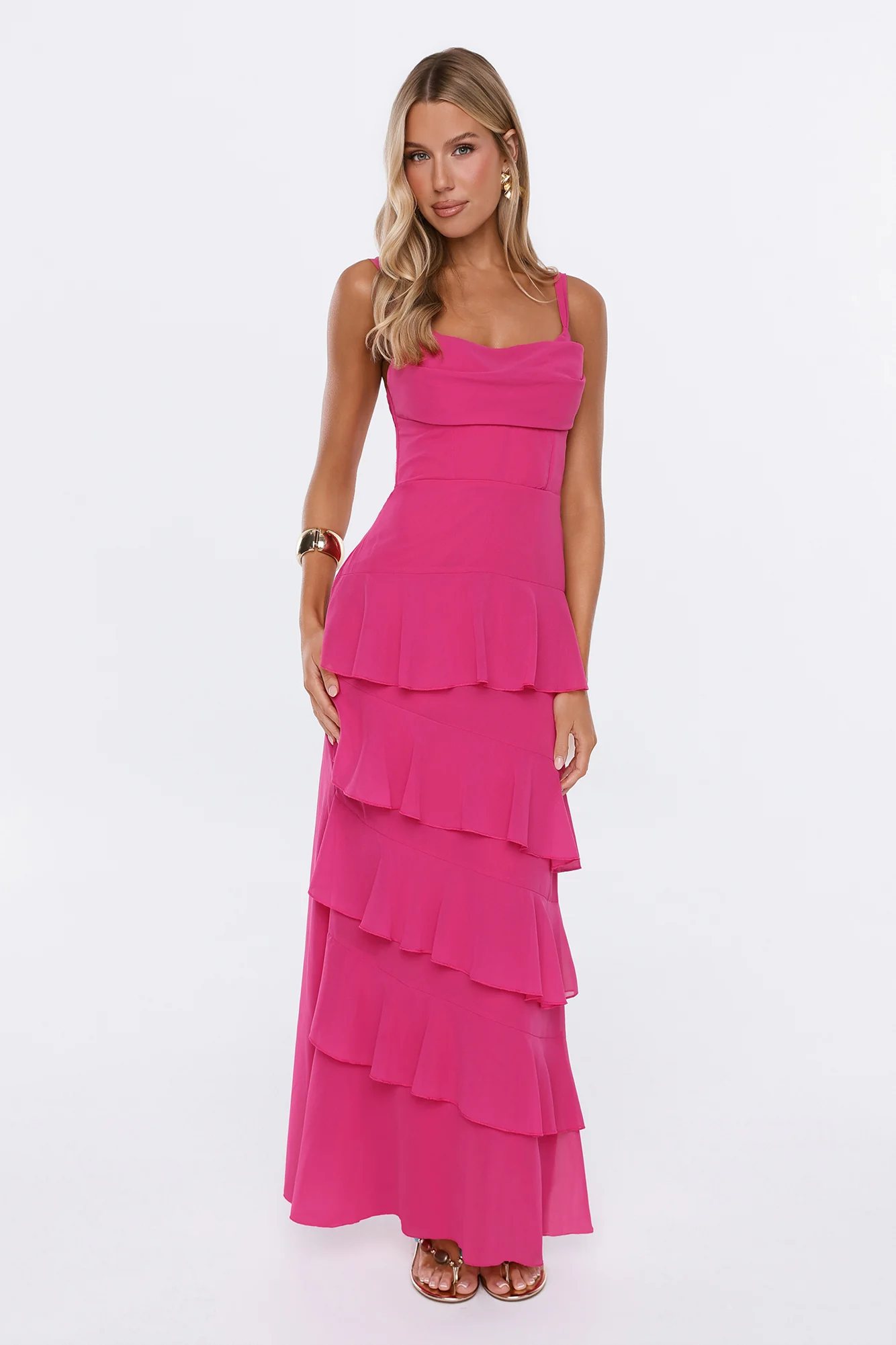 Mood Right Now Maxi Dress Magenta