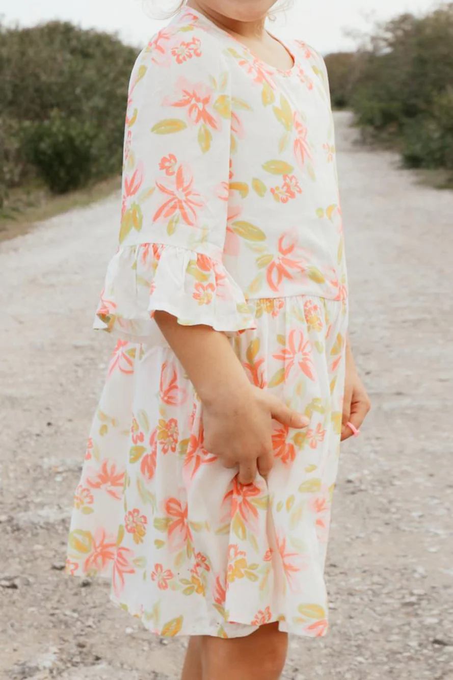 HELLO MINI Twirling In Tulips Dress White