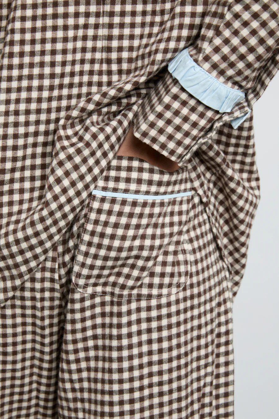 antonia pj set- brown gingham - luluinthesky