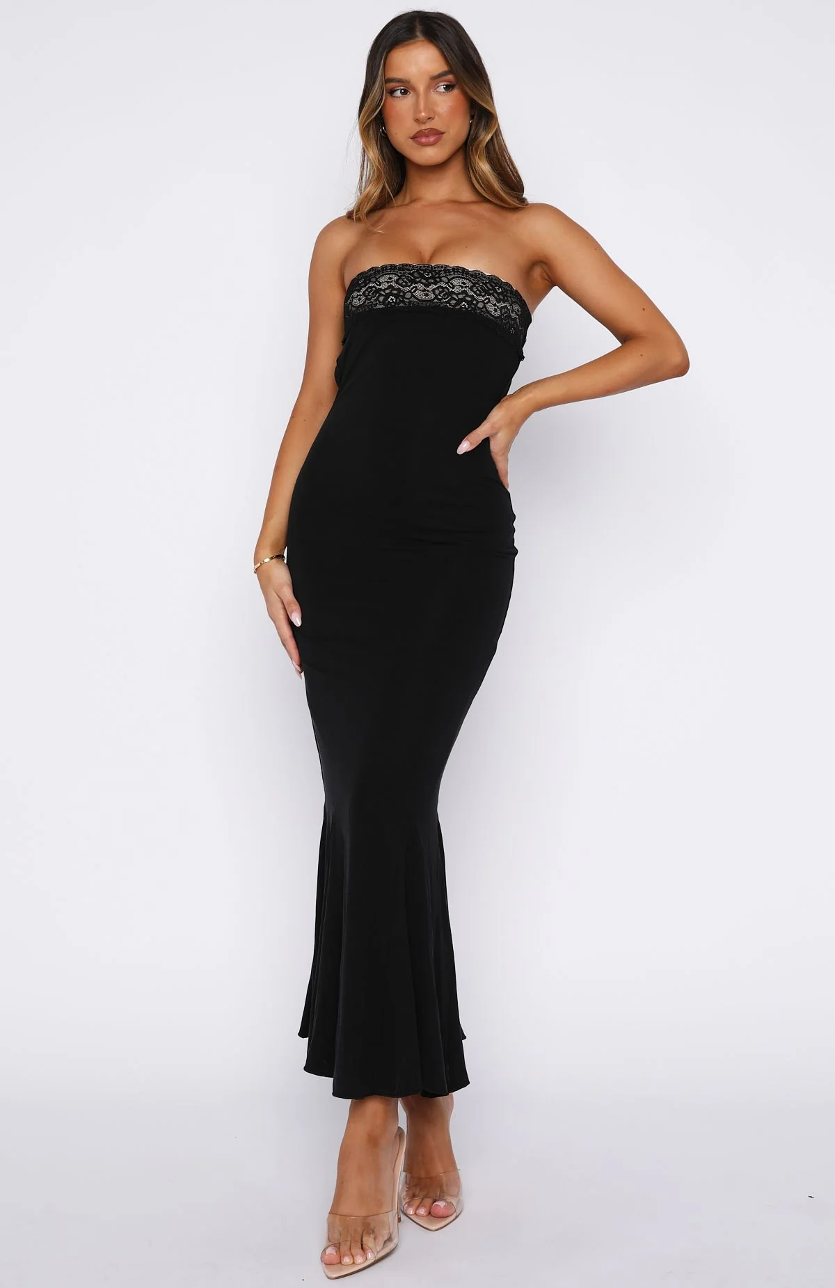 Pearl And Prosecco Midi Dress Black