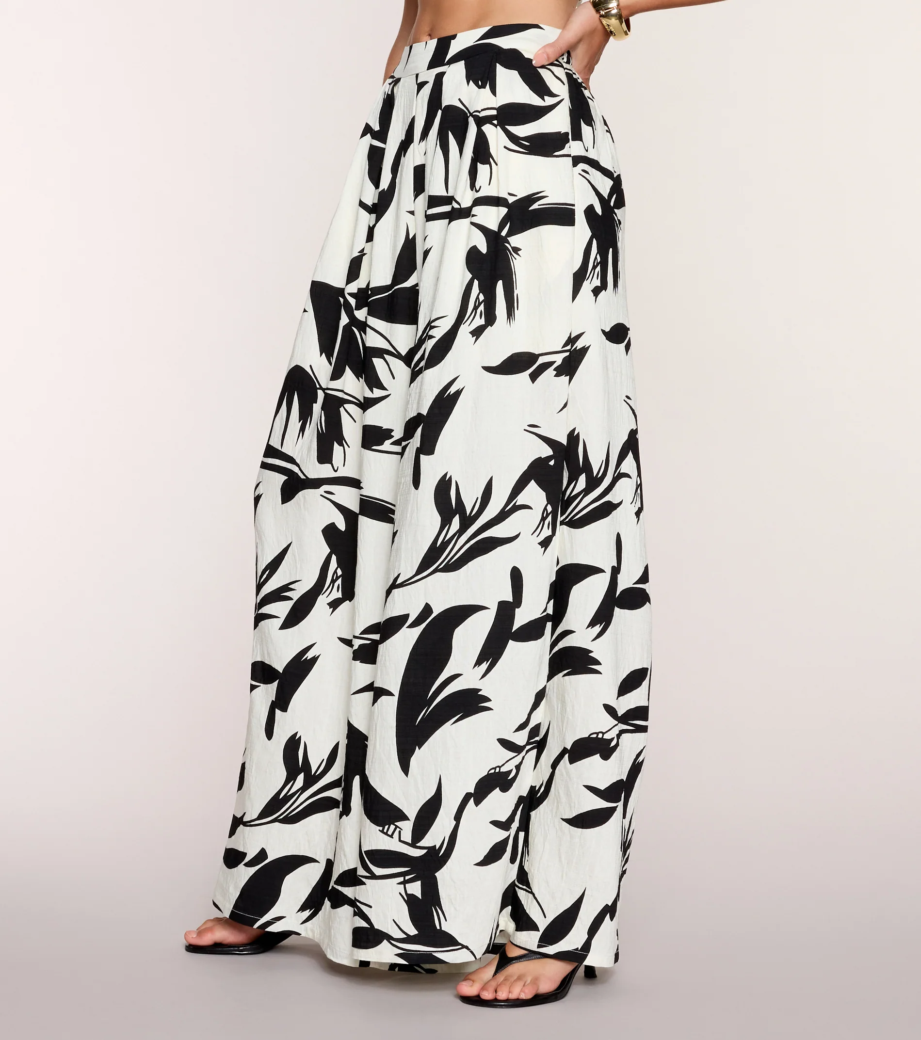 Breezy Vibe Tropical Print Palazzo Pants