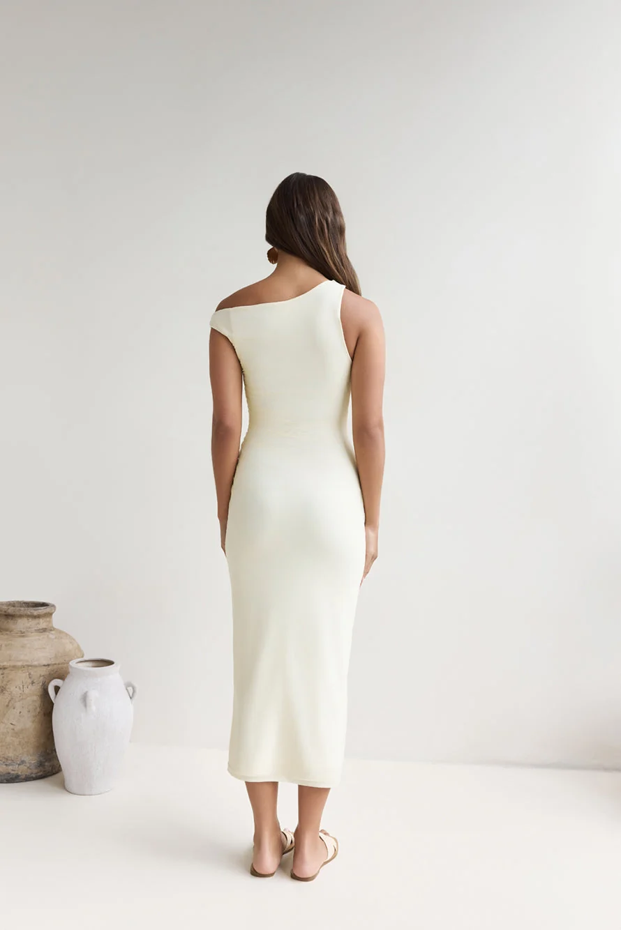Moonlit Moments Off Shoulder Mesh Maxi Dress Yellow