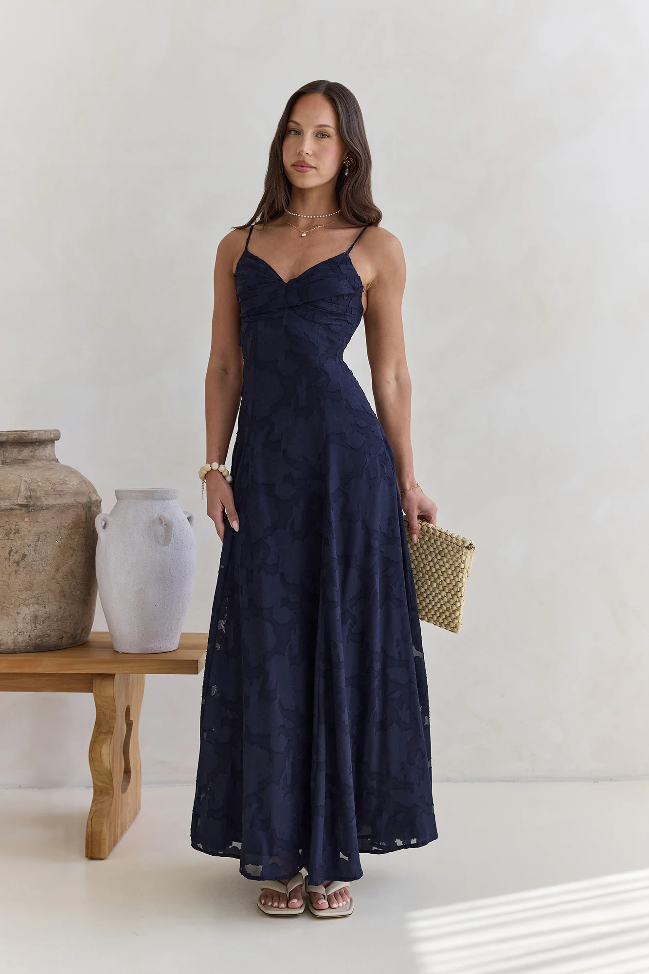 Lost In The Skies Maxi Dress Navy - luluinthesky