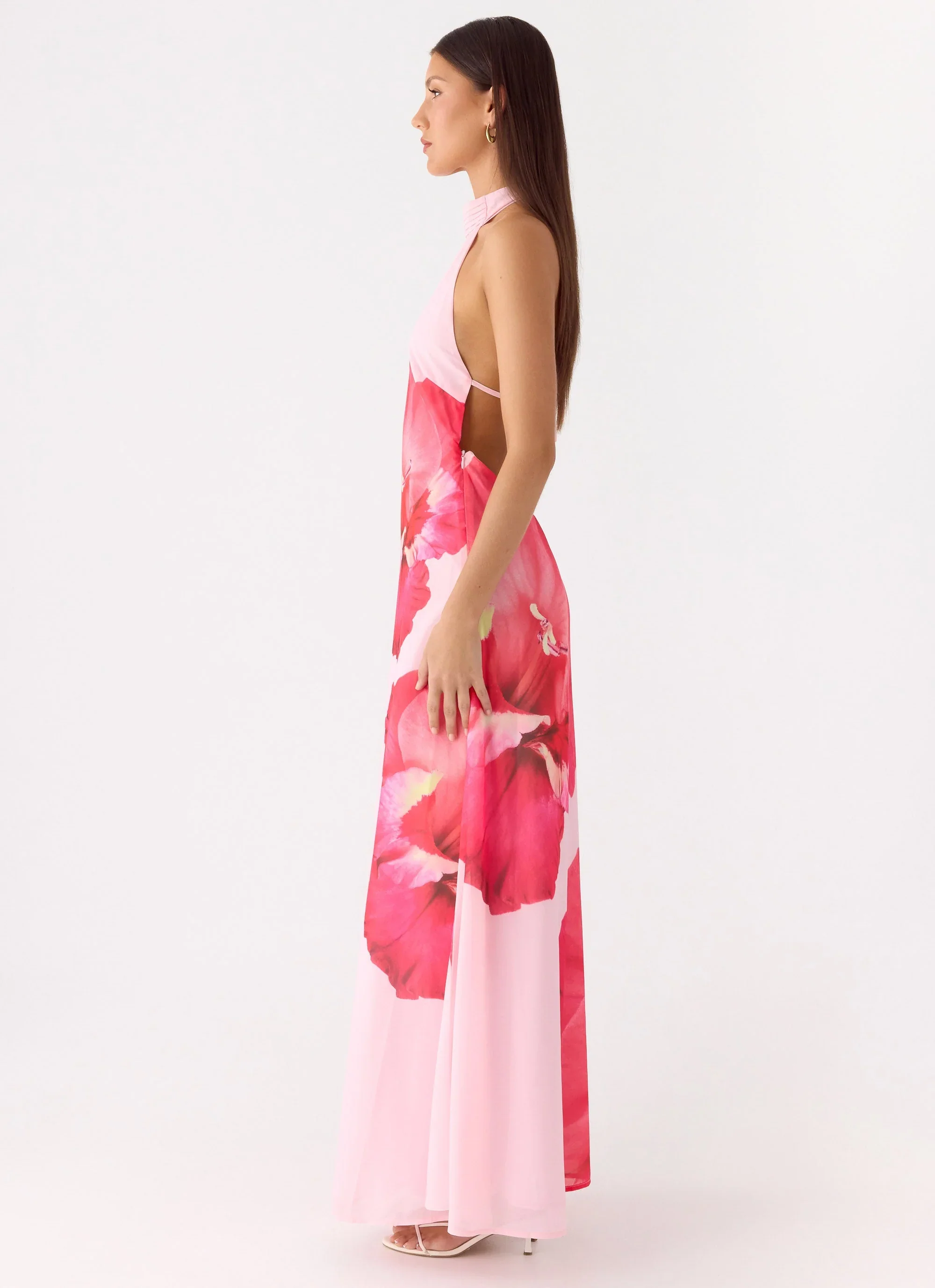 Len Maxi Dress - Pink Floral Spritz