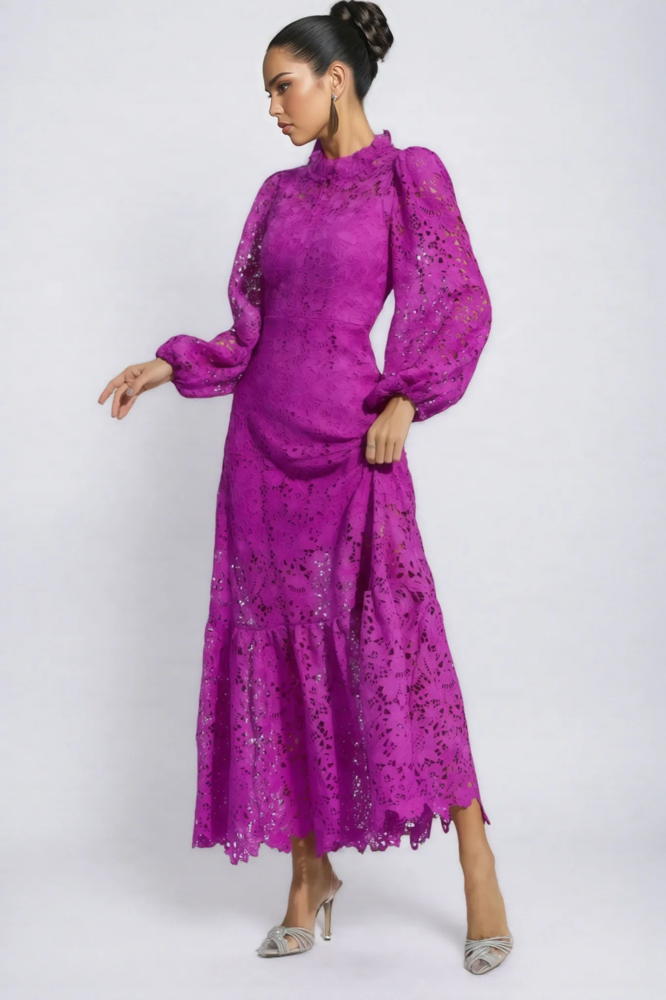 Viney Purple Cut Out Maxi Dress