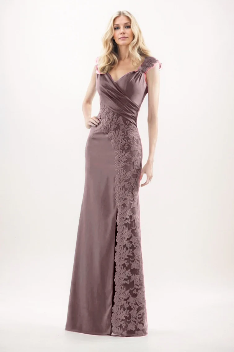Sheath-Column Maxi Chiffon Mother Of The Bride Dress CM0275