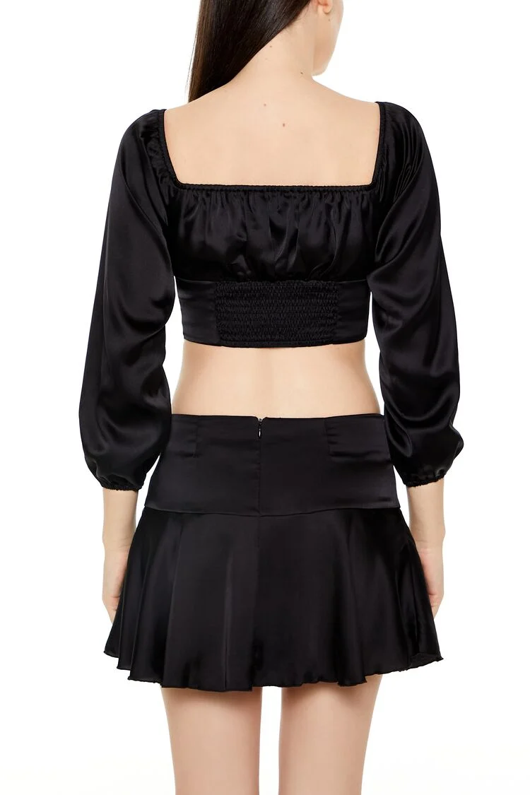 Satin Corset Crop Top