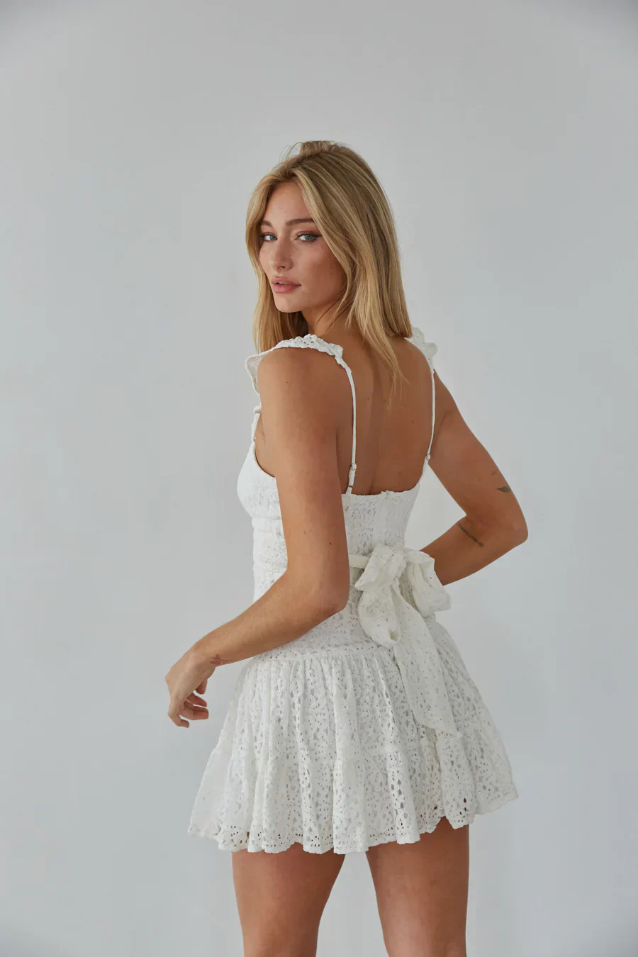 Liliana Eyelet Lace Mini Dress - luluinthesky