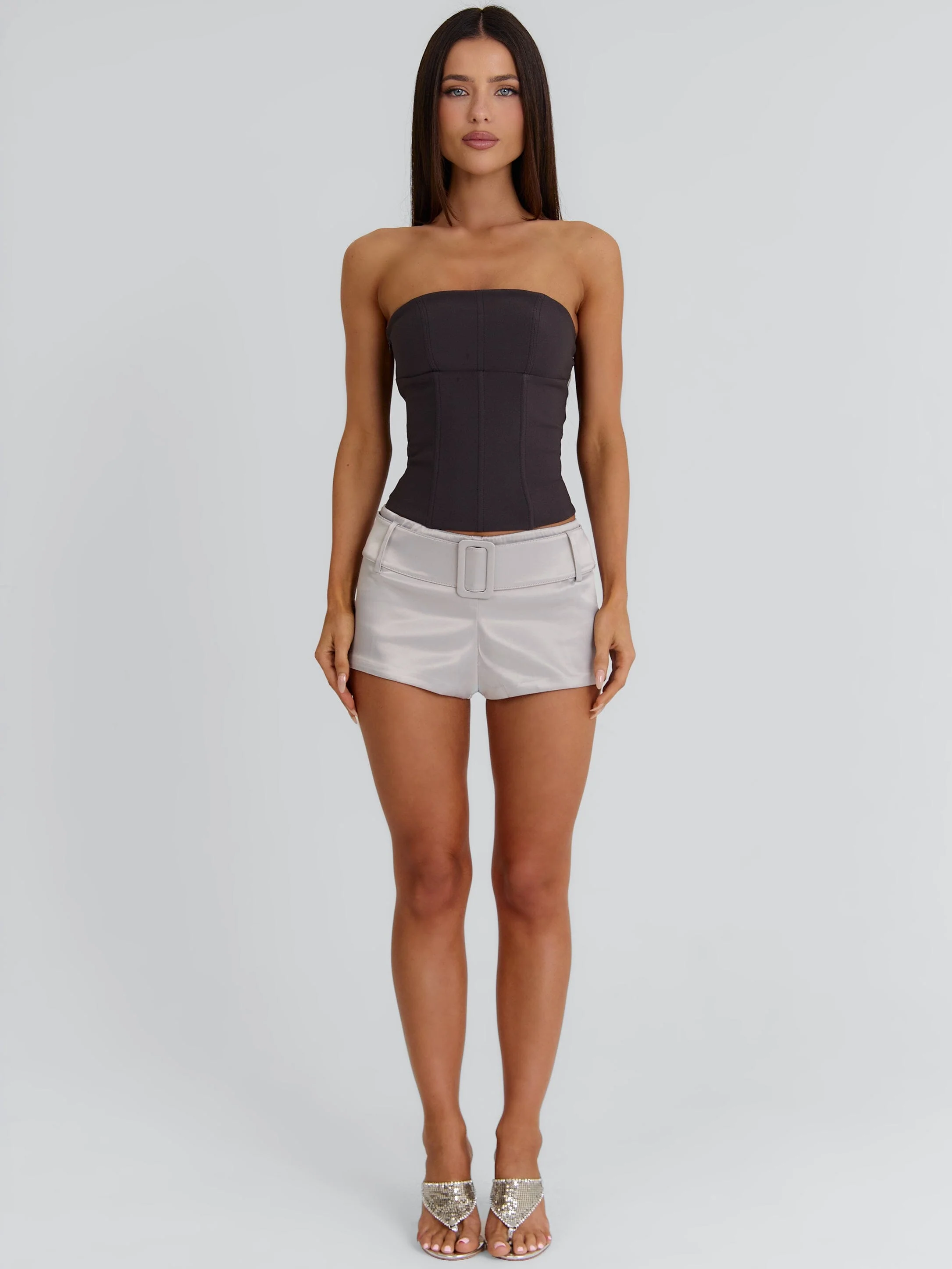 CHAYA CORSET TOP BROWN