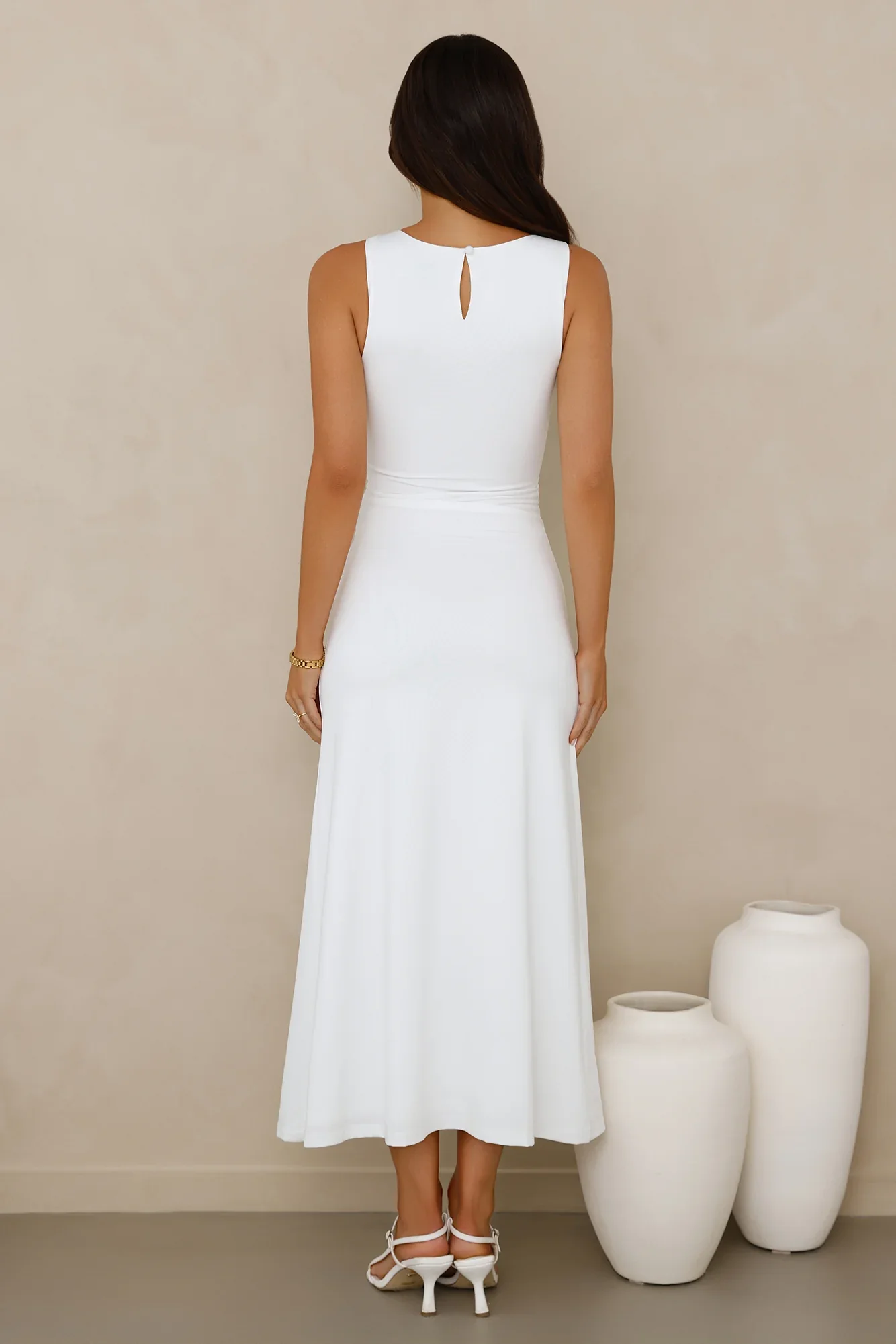 Everything Energy Midi Dress White - luluinthesky