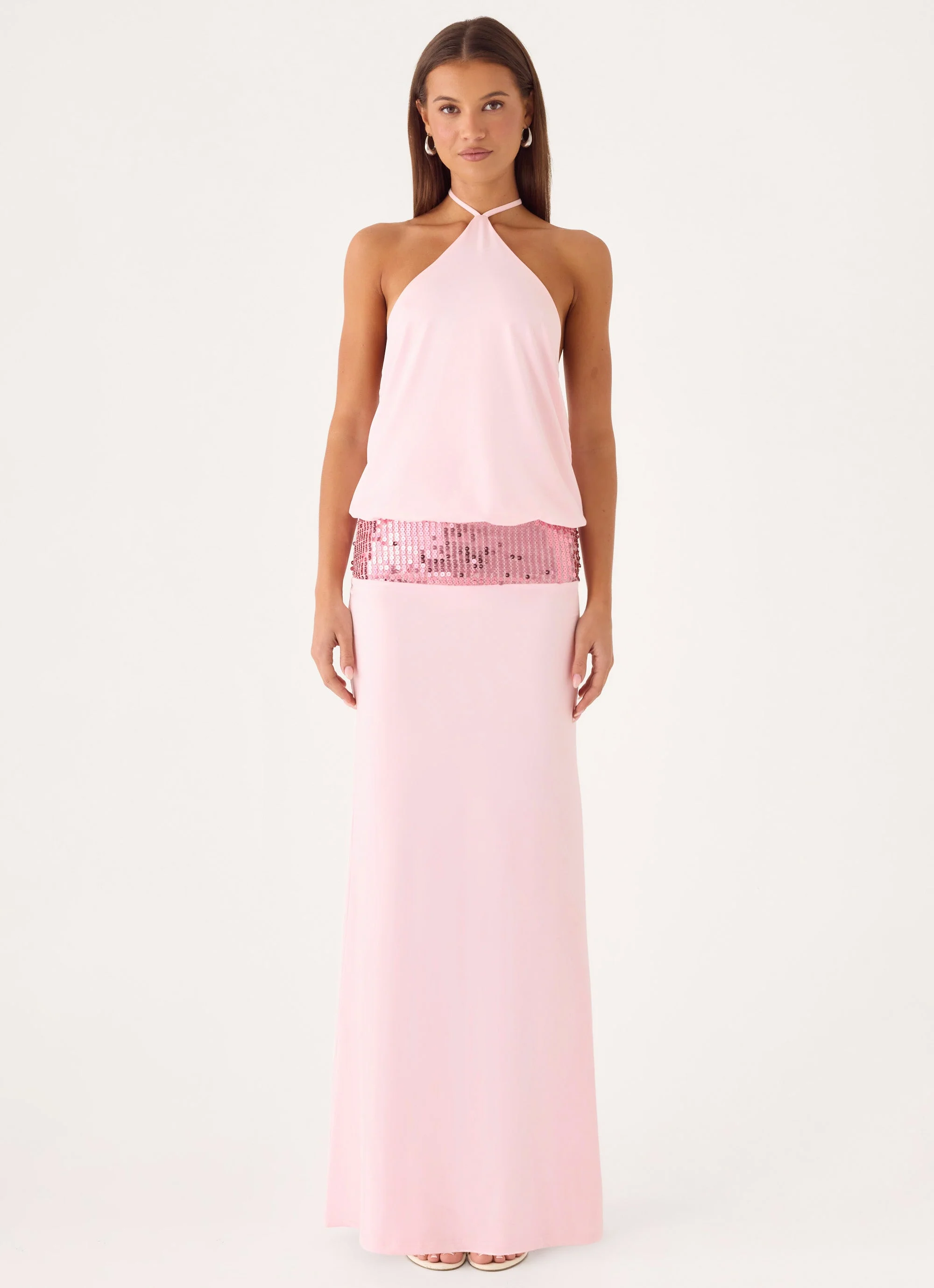 Marcie Halter Maxi Dress - Pink - luluinthesky