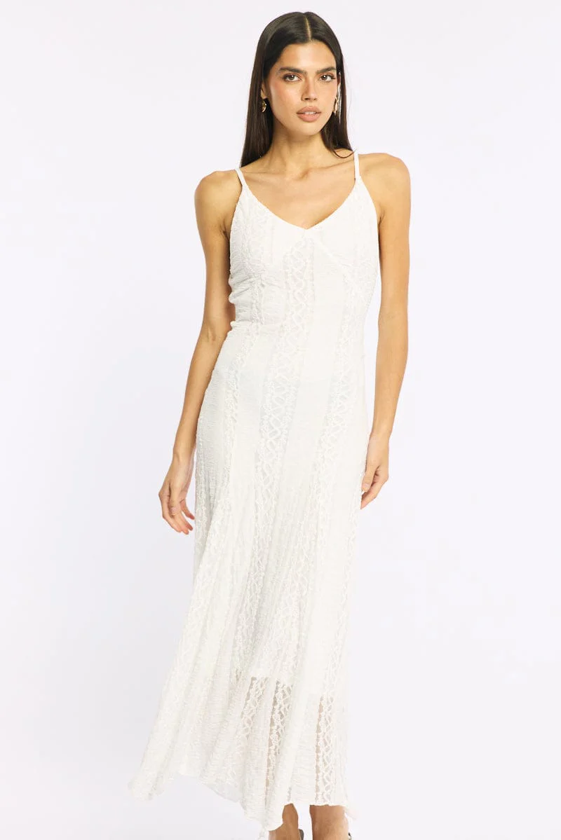 White Midi Dress Lace
