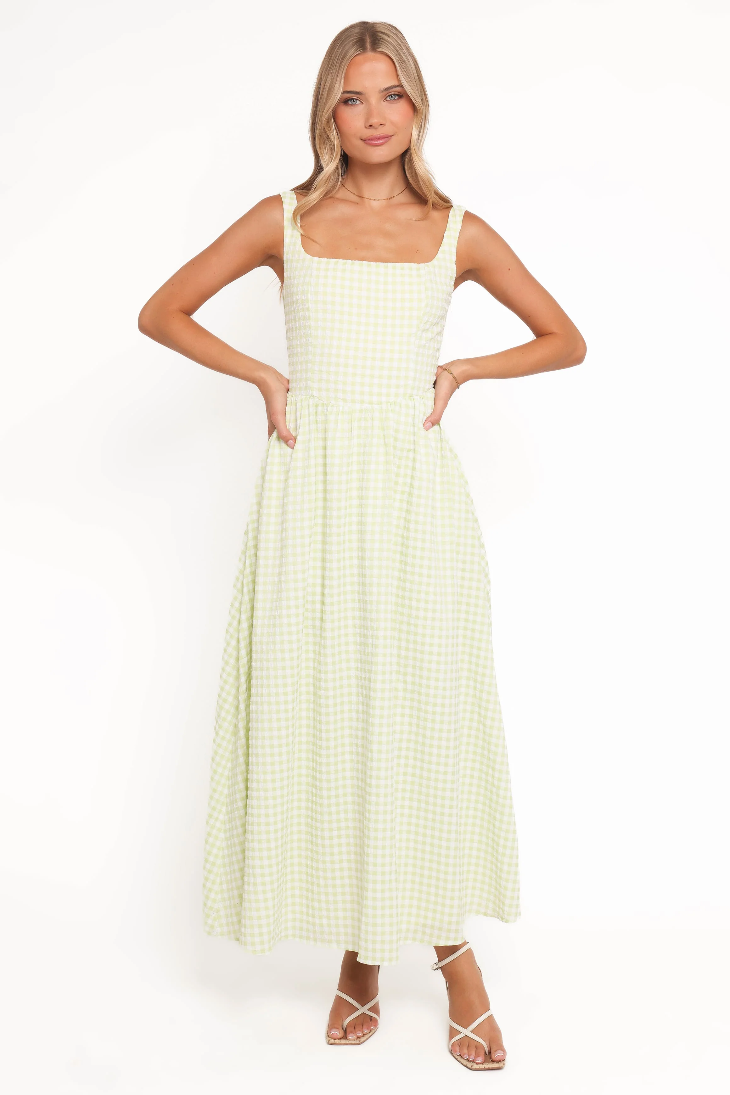 Amberlyn Maxi Dress - Green Gingham