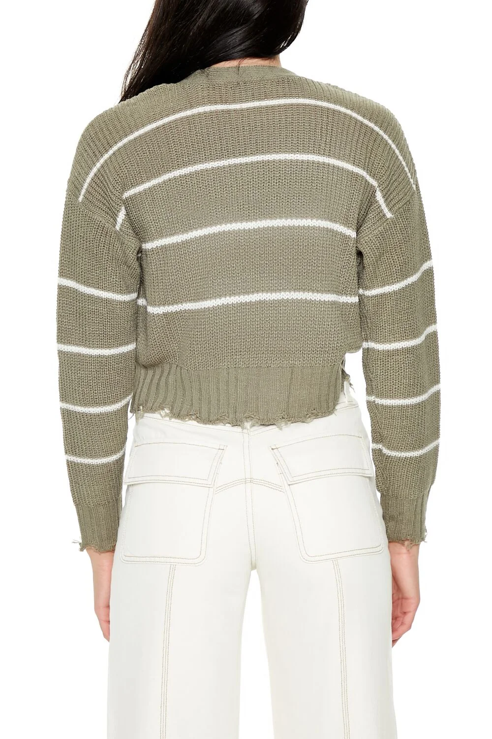 Pinstriped Cardigan Sweater