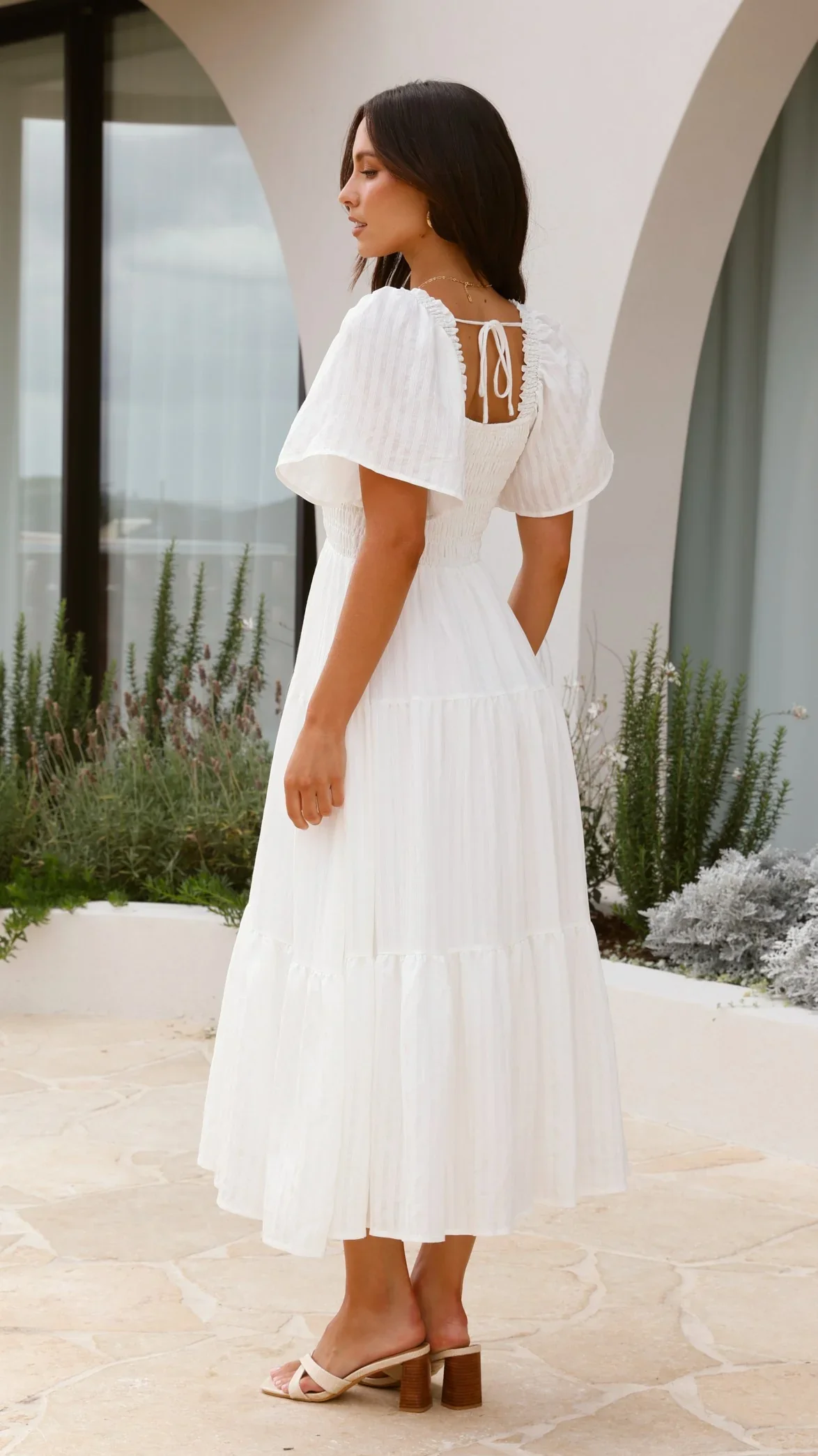 Lainey Midi Dress - White - luluinthesky